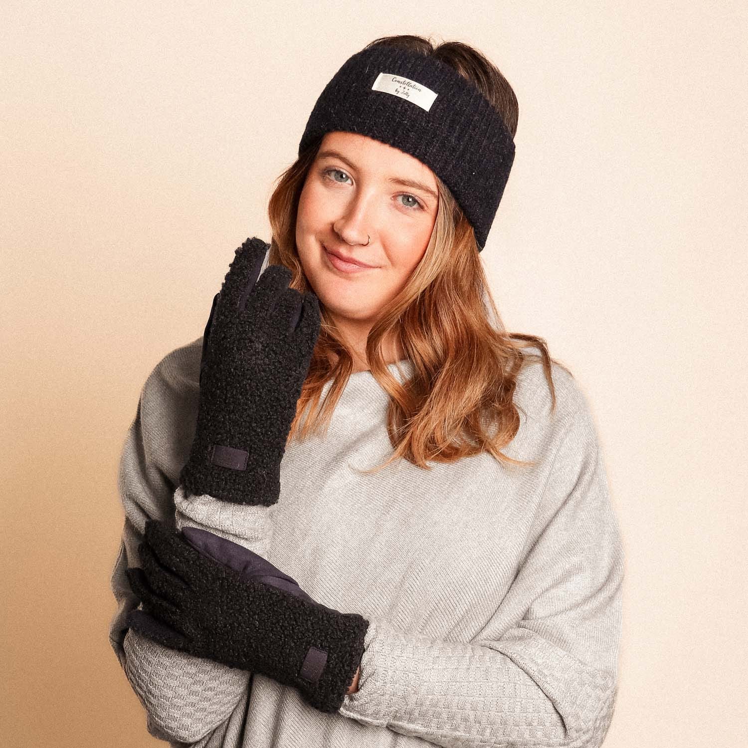 Navy Teddy Gloves - 4005514