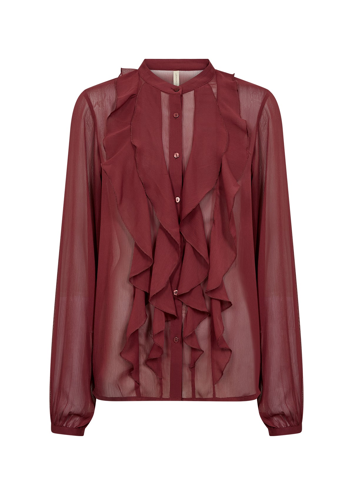 Naia 1 Dark Red Frill Shirt - 40900