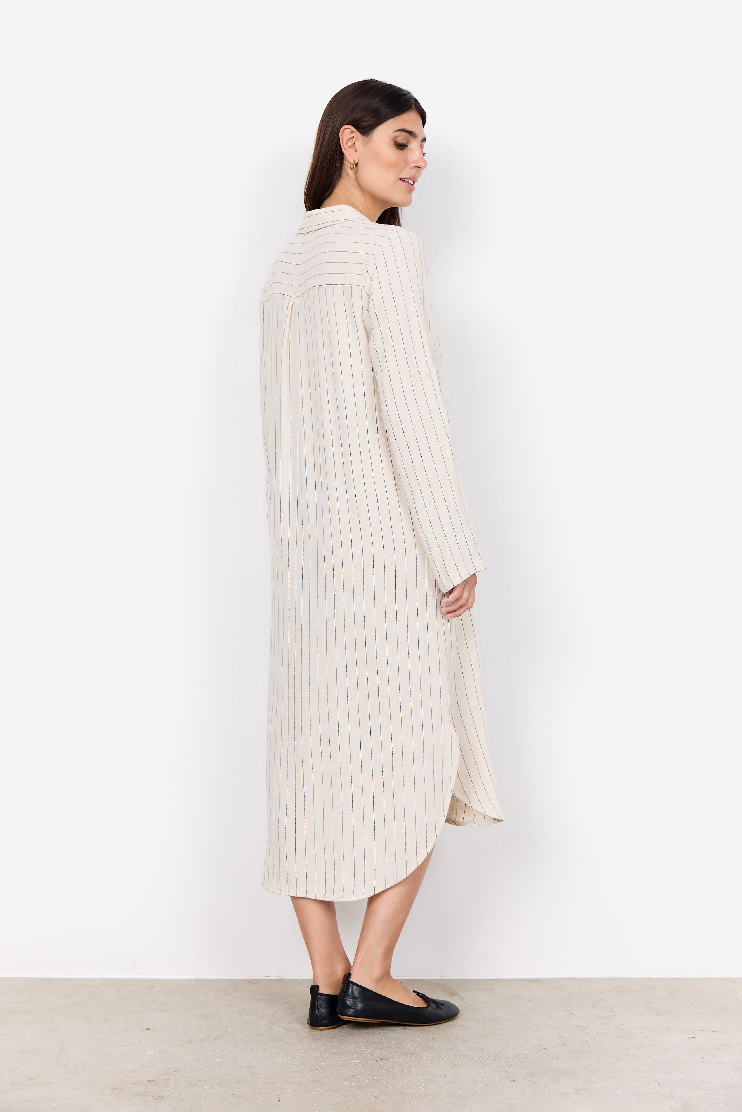 Poula 4 Cream Stripe Shirt Dress - 41090