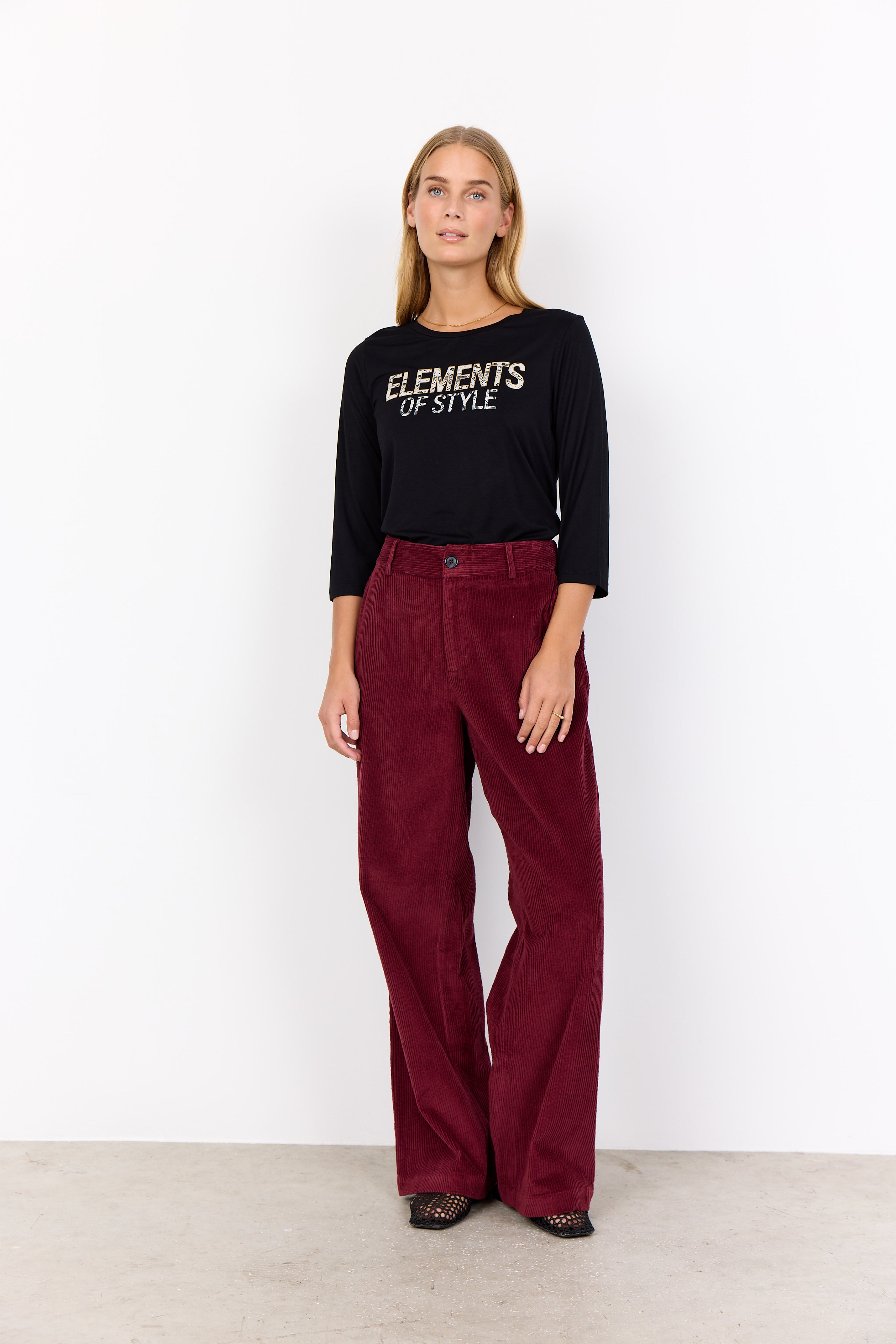 Bindi 19-C Dark Red Corduroy Trousers - 41368