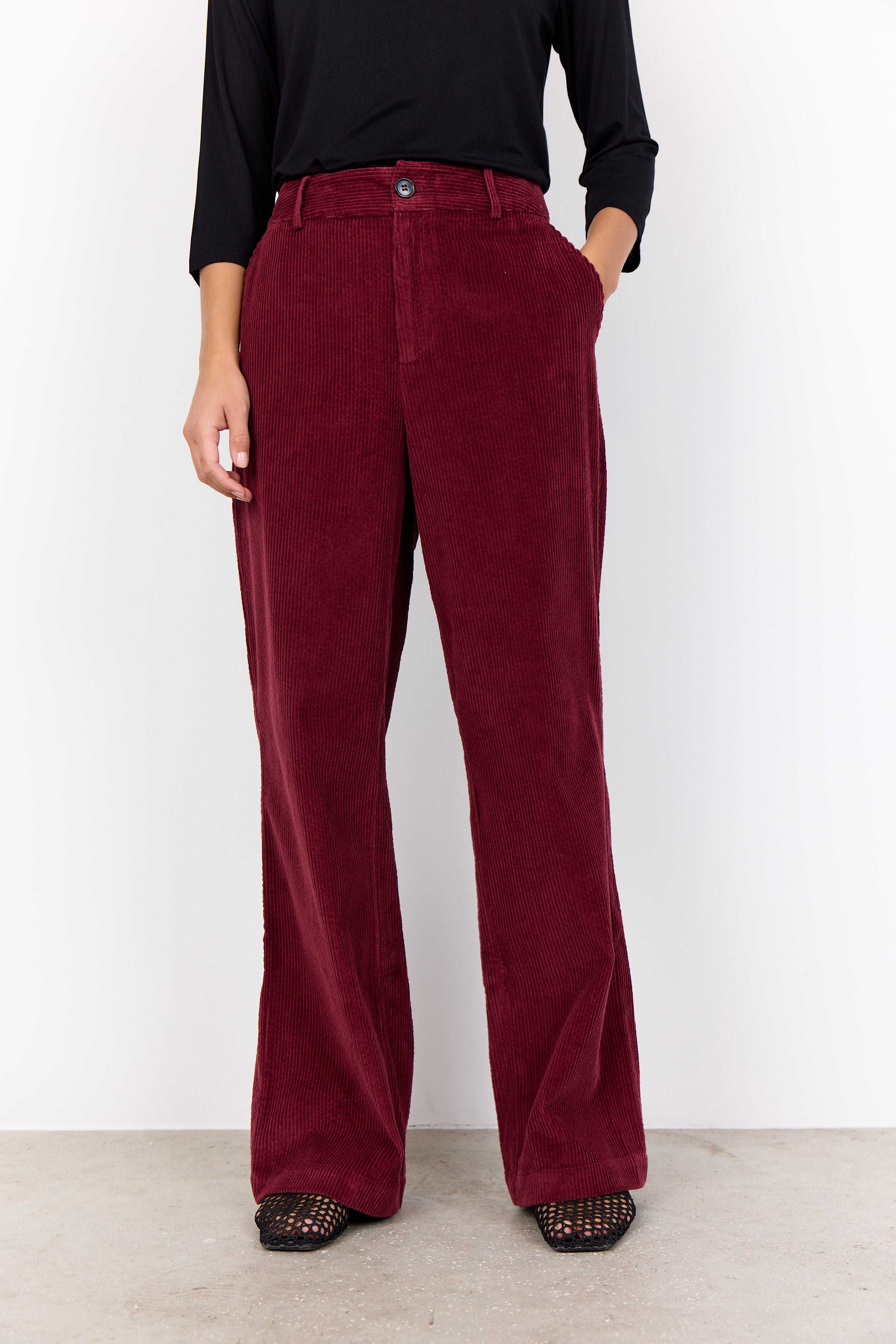 Bindi 19-C Dark Red Corduroy Trousers - 41368