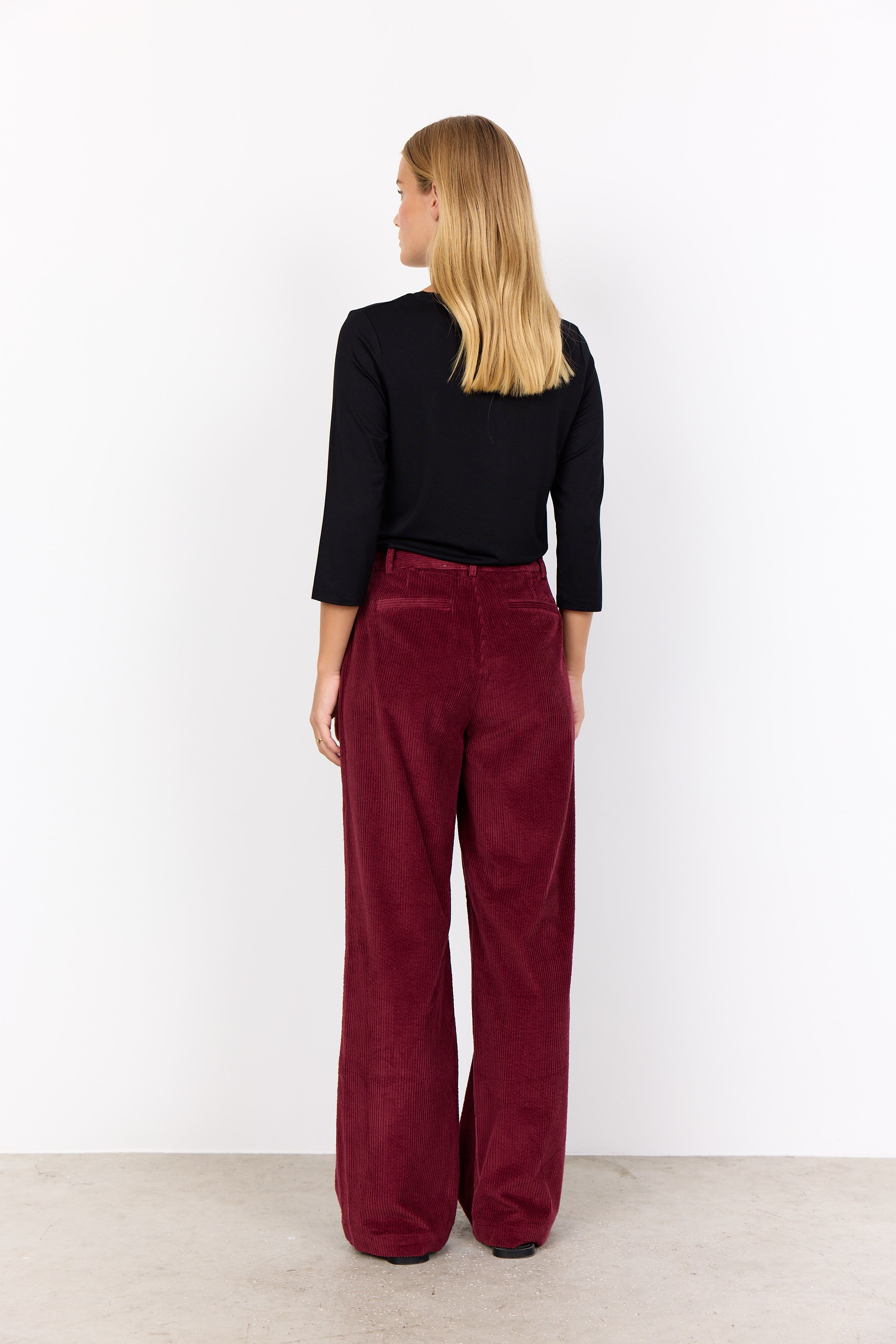 Bindi 19-C Dark Red Corduroy Trousers - 41368