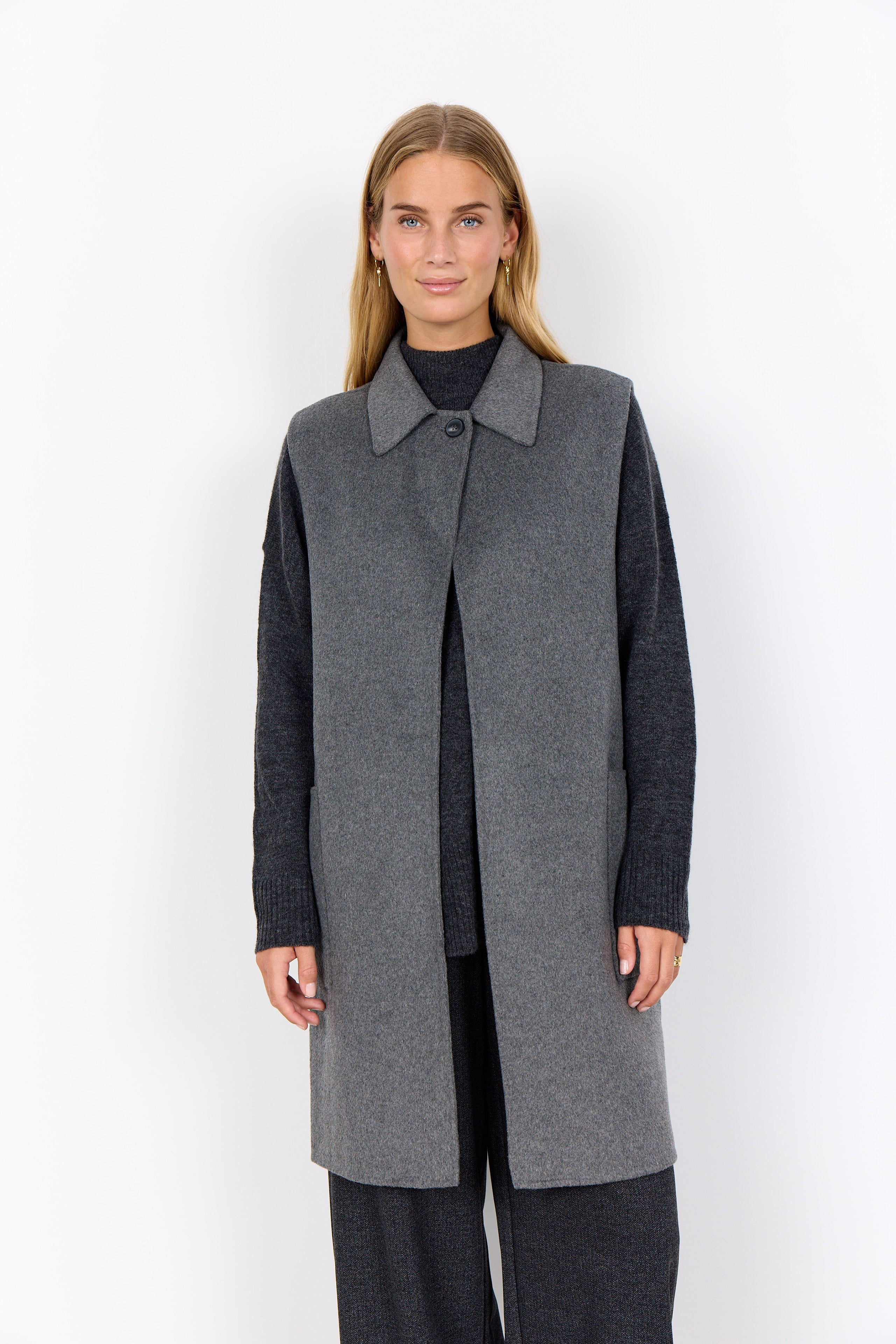 Vienna 2 Dark Earth Long Gilet - 41425