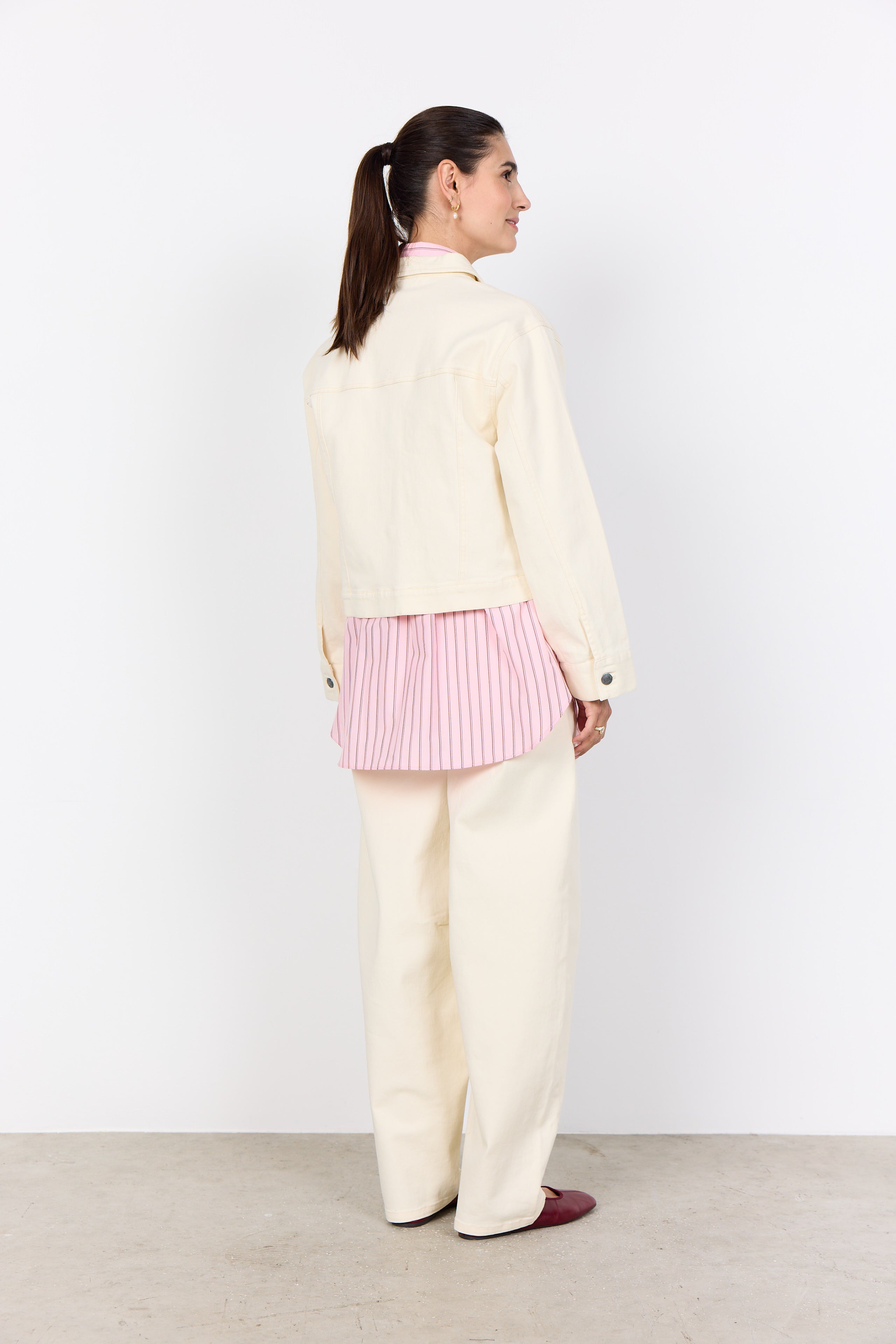 Bess 1 Cream Denim Jacket - 41527