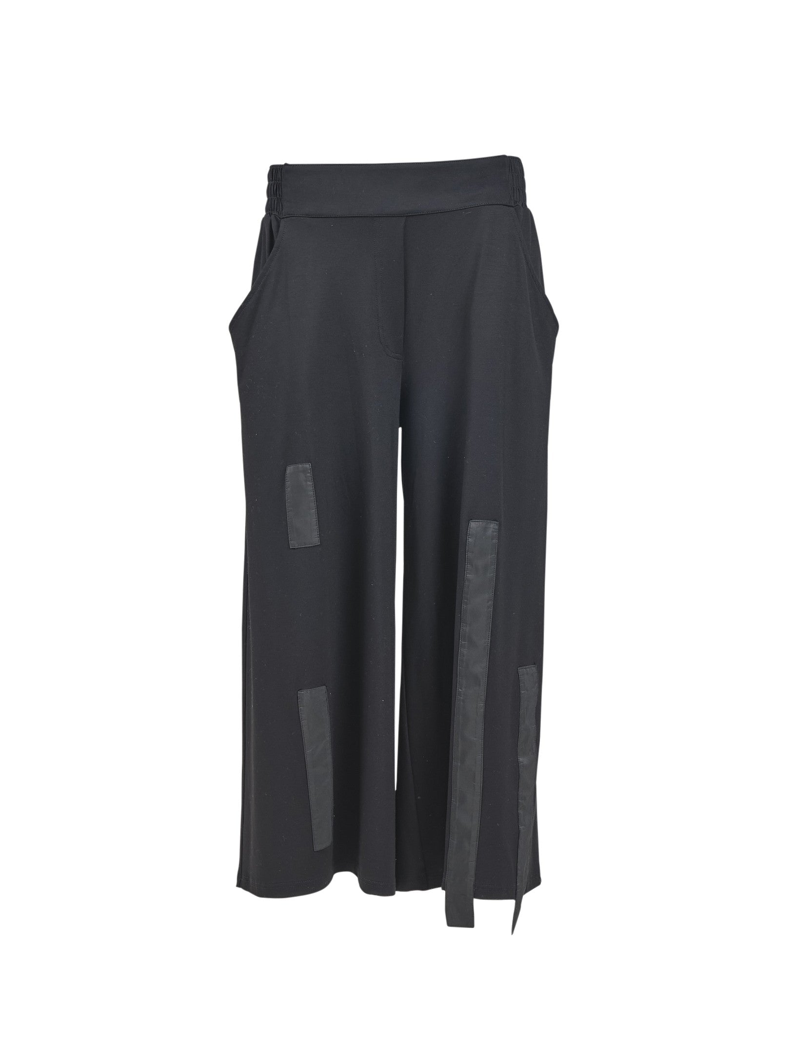 Plain Black Print Trousers - 4164