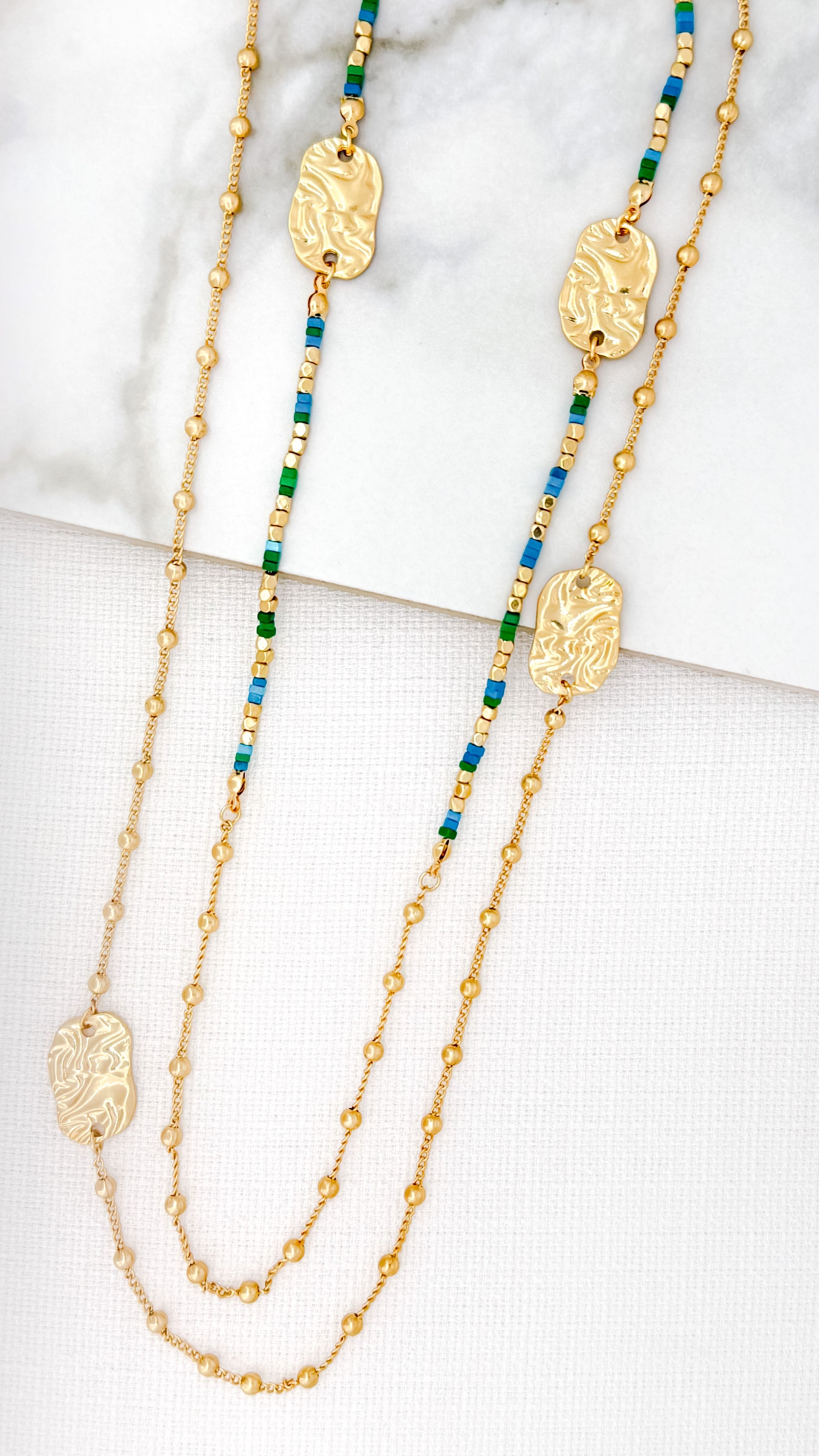 Gold Multi Layer Necklace - 4338