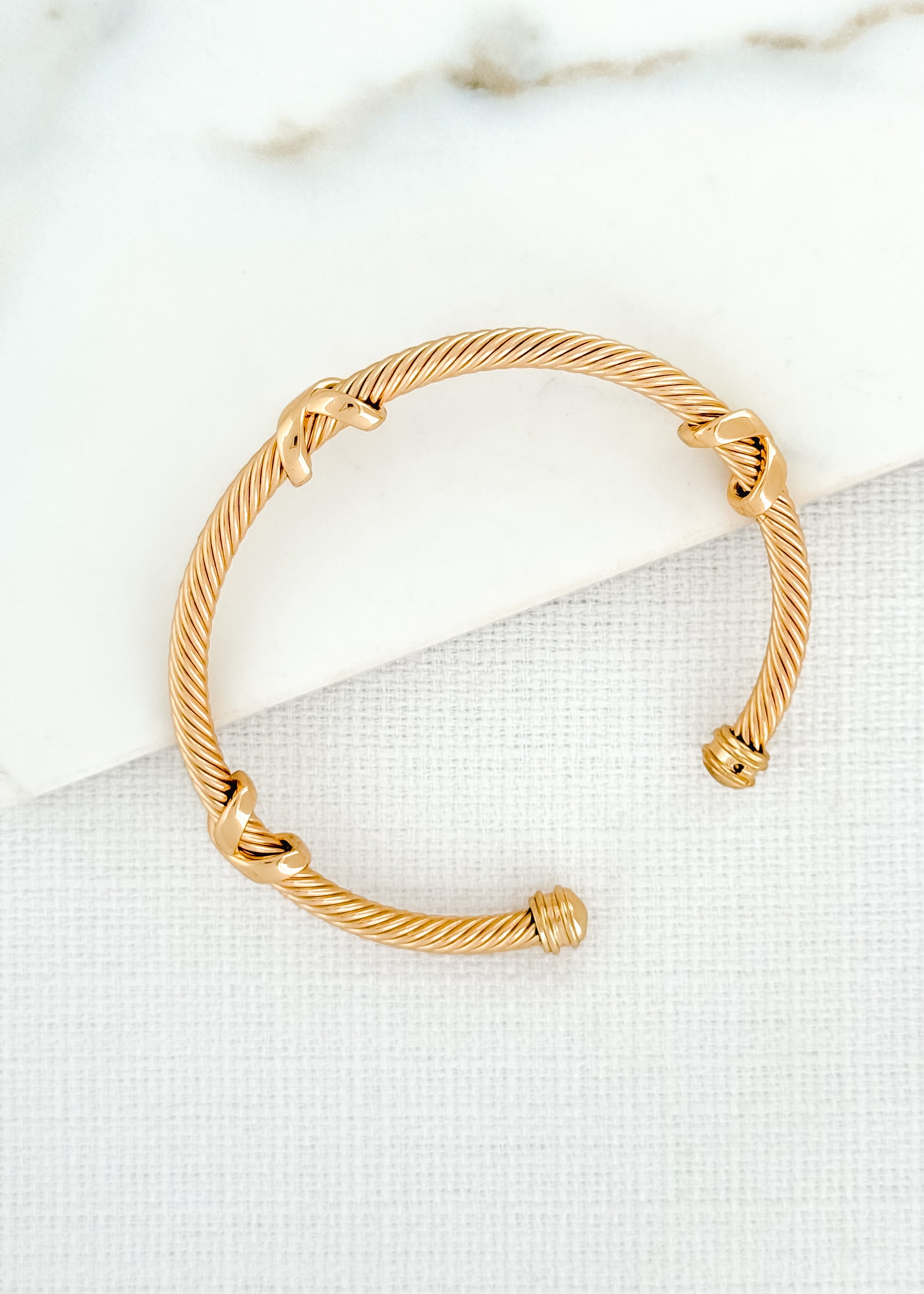 Gold Textured Bangle - 4341