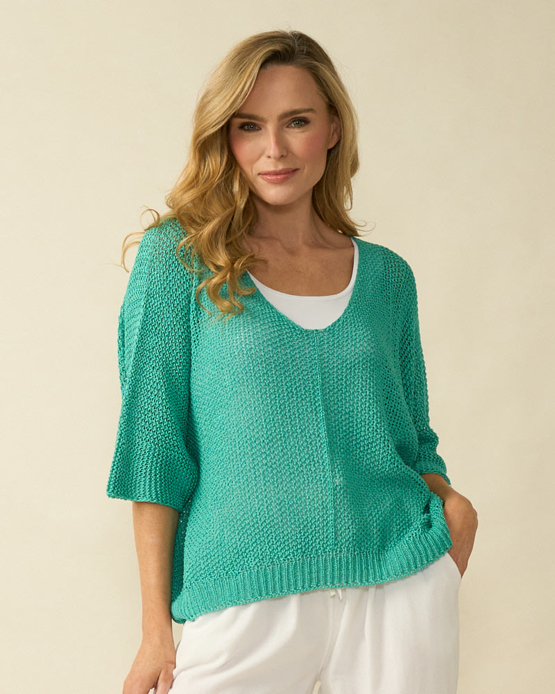 Aqua V Neck Knit - 4350