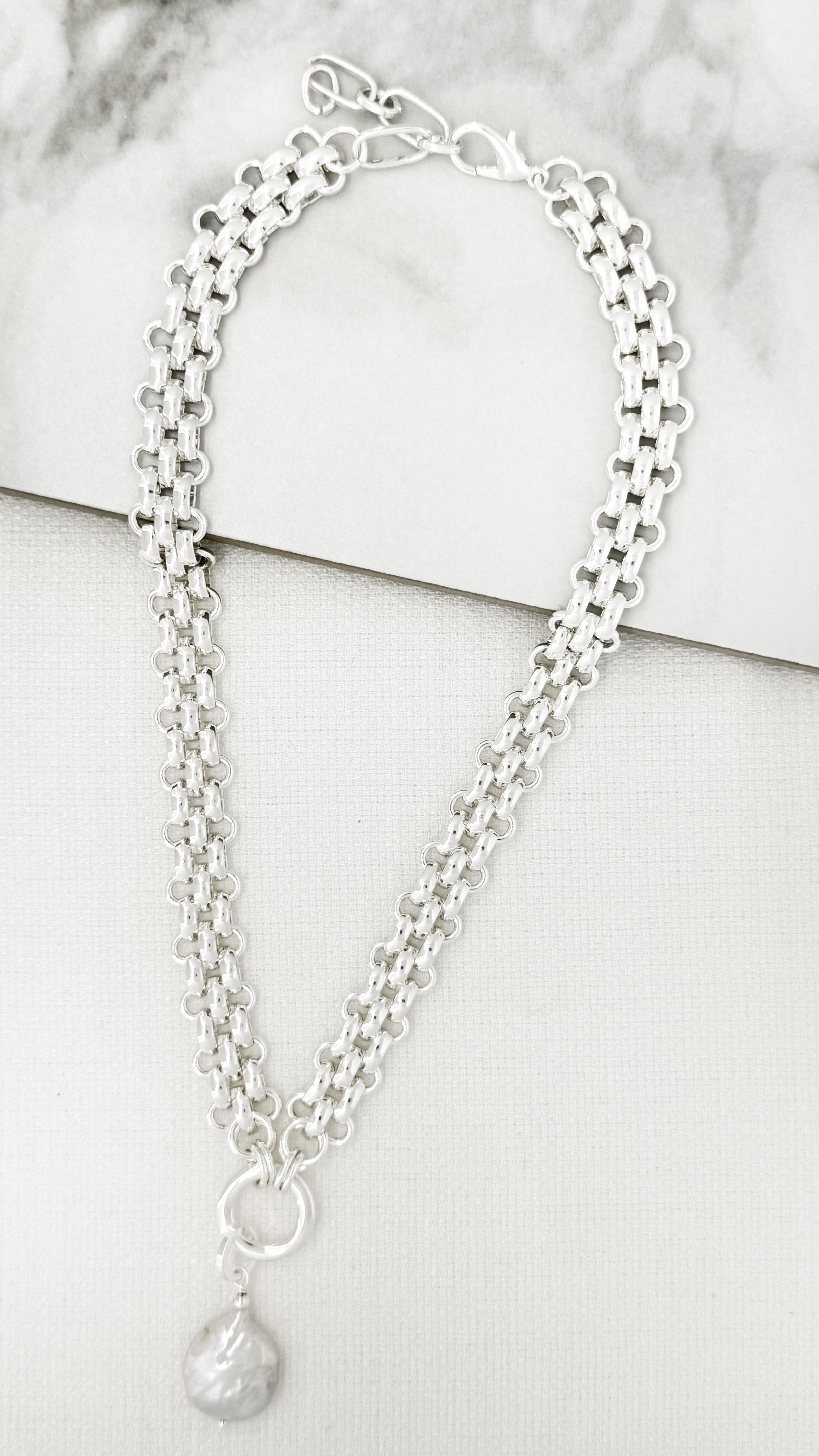 Silver Collar Necklace - 4500