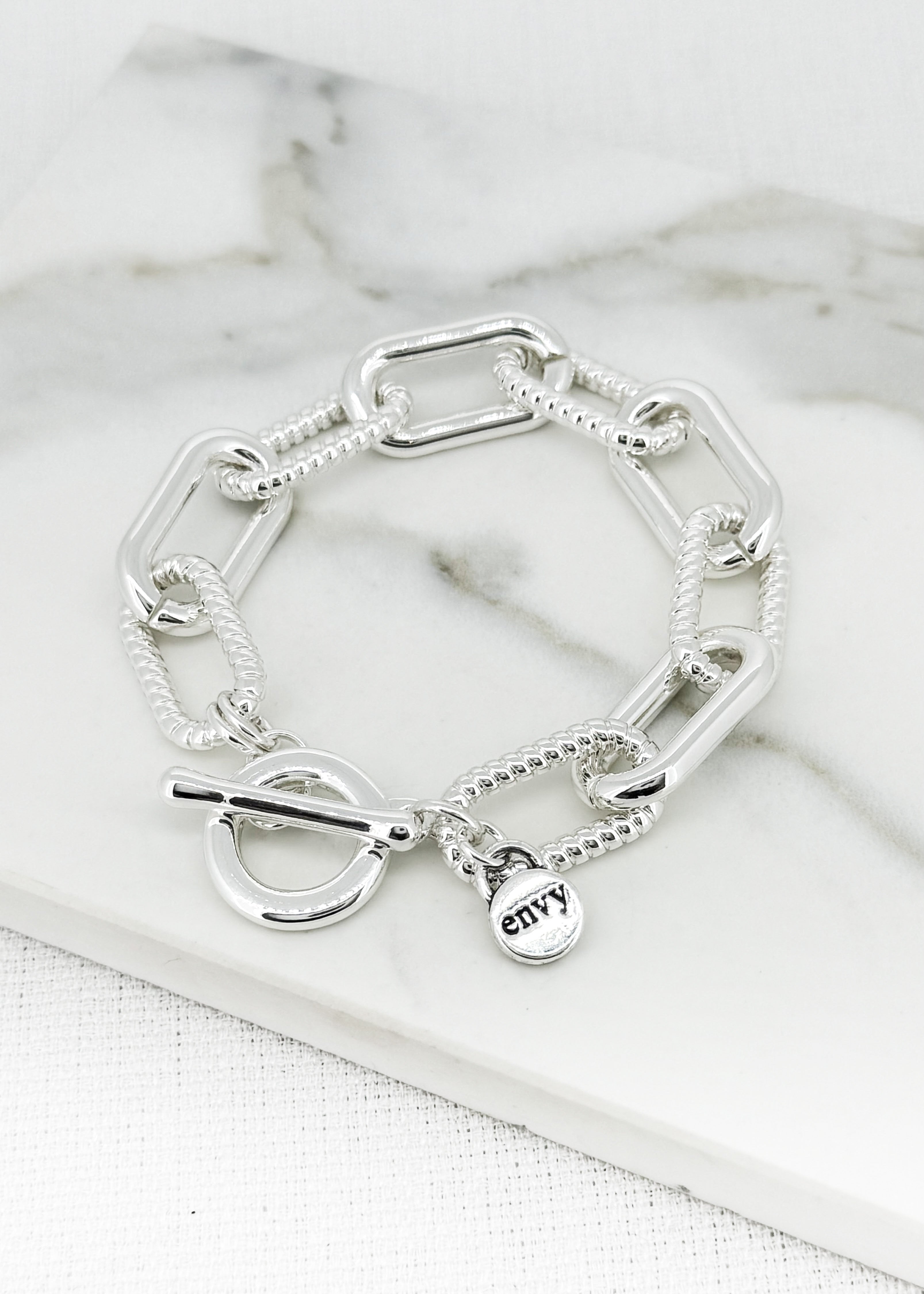 Silver Large Link Bracelet - 4582