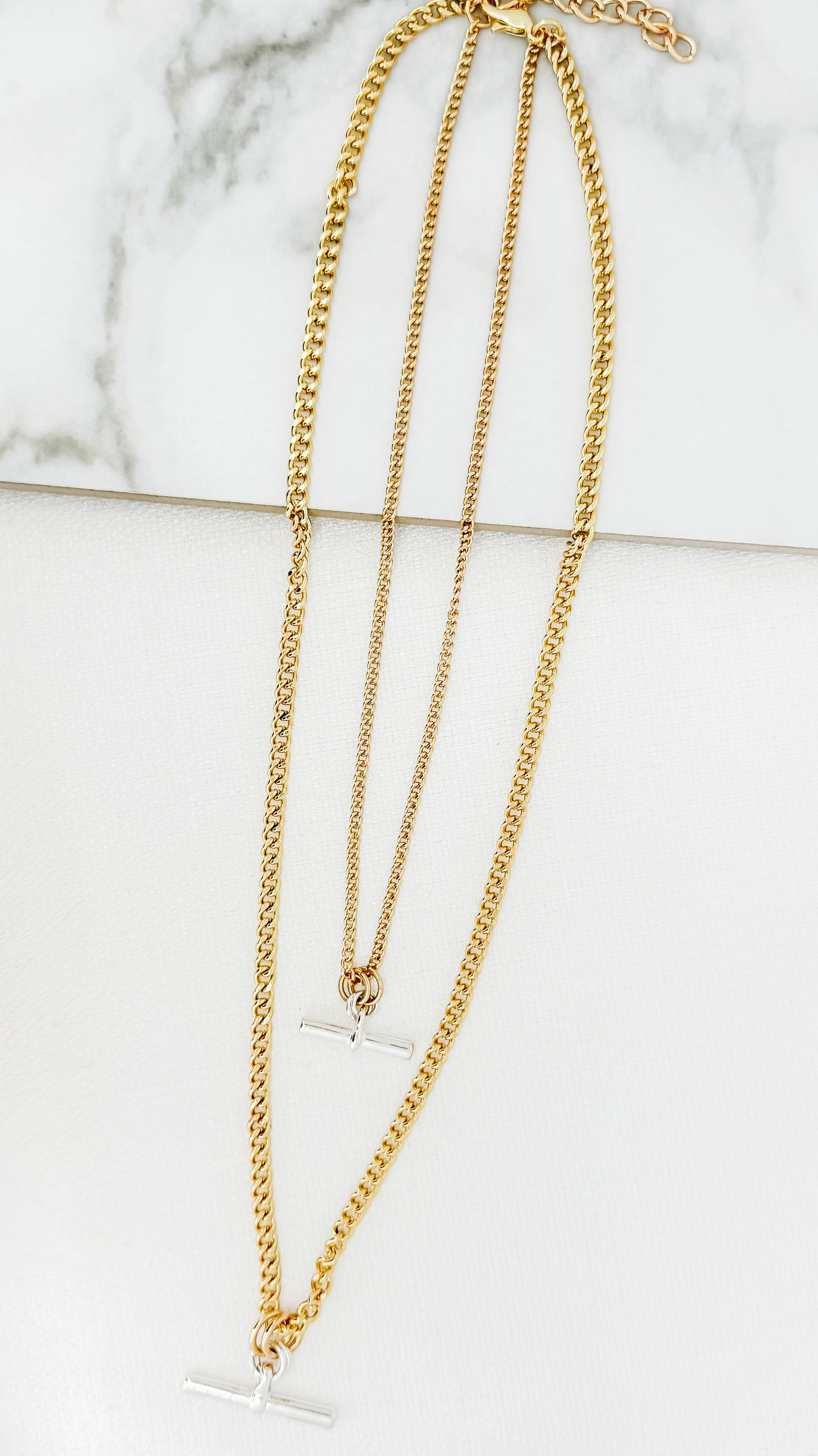 Gold Two Layer Necklace - 4583