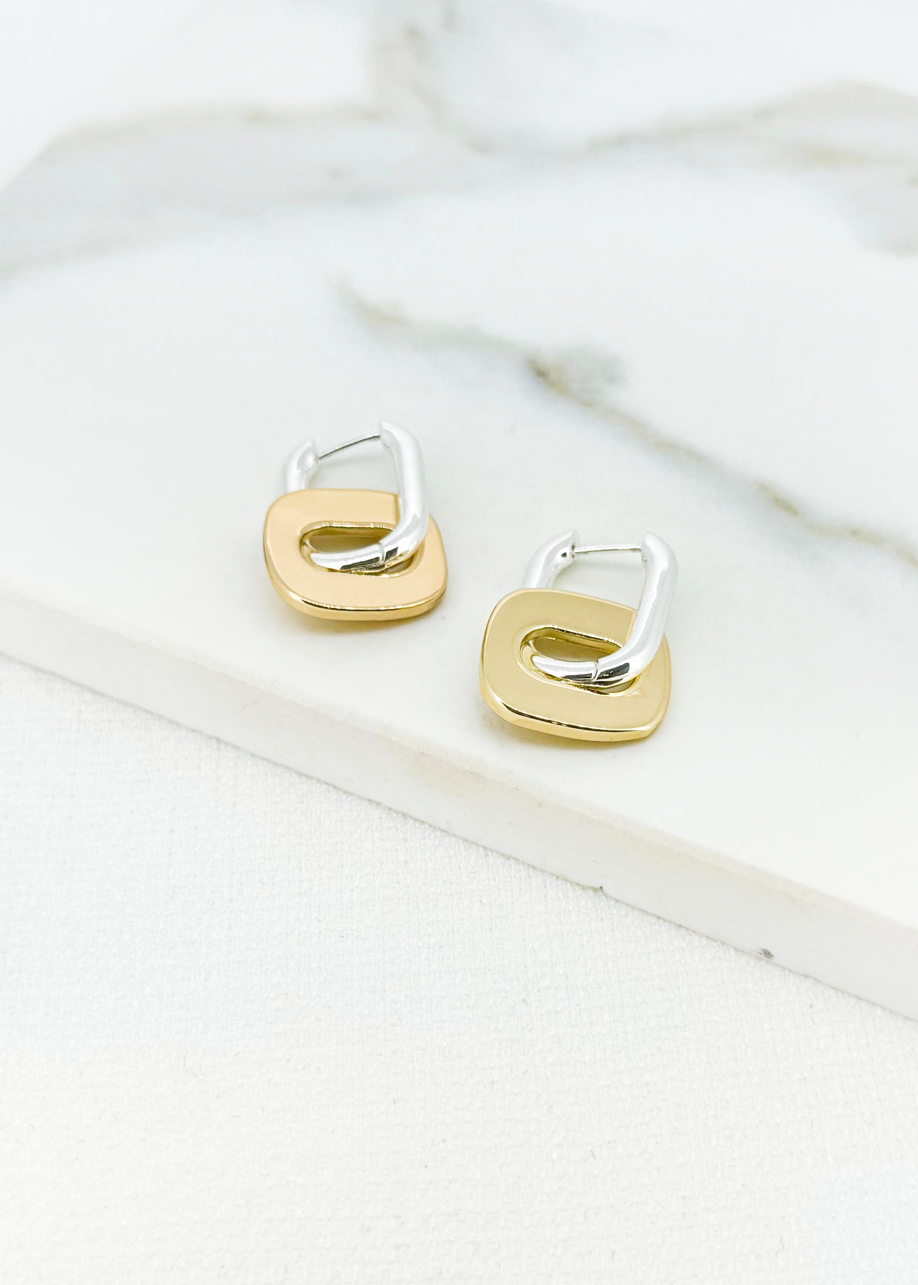 Gold & Silver Hoop Earrings - 4592