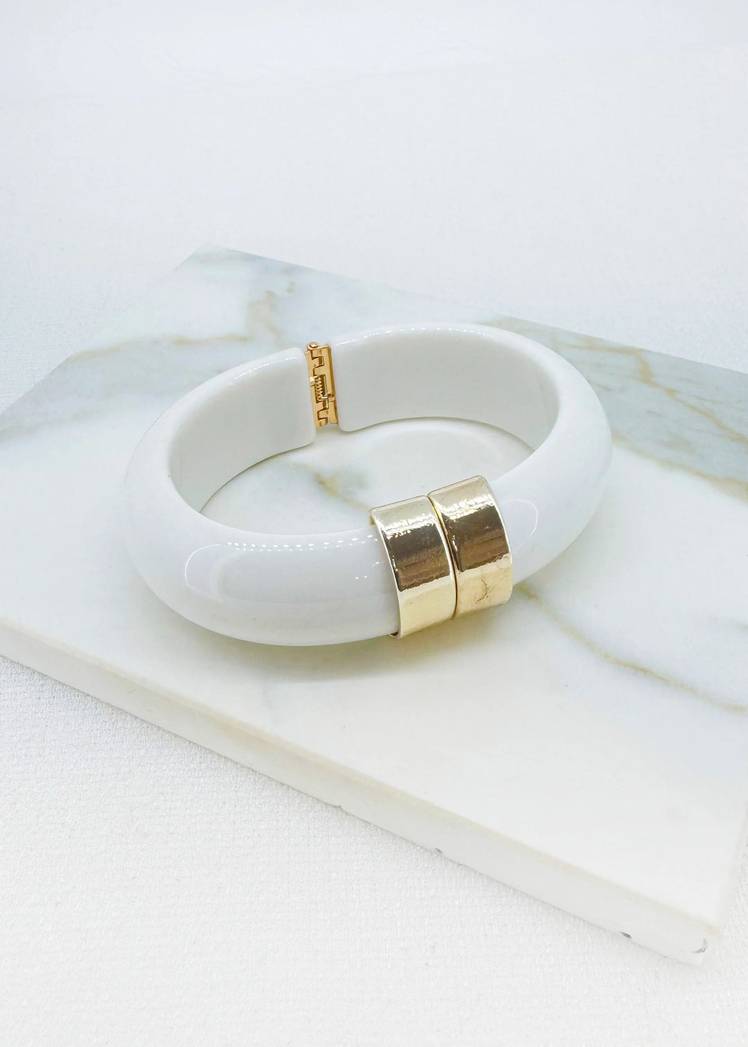 White Resin Bangle - 4716