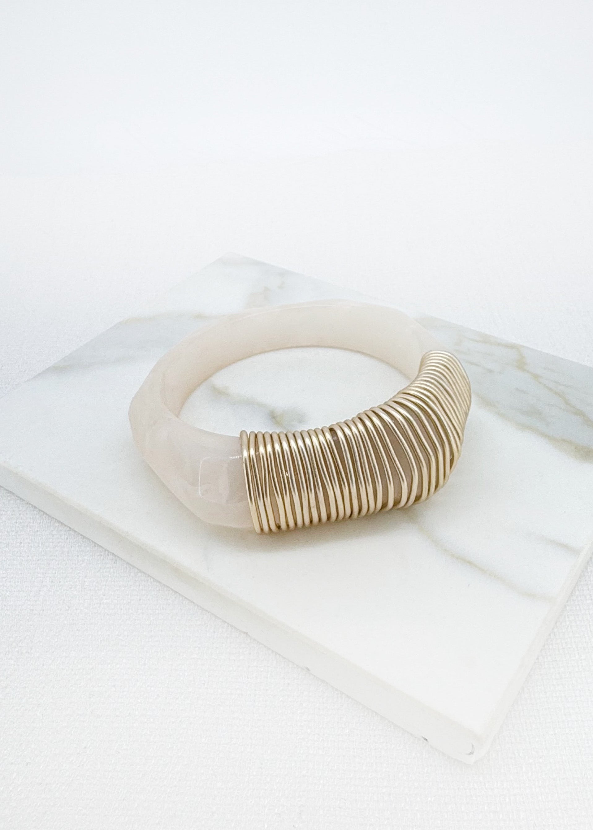 Gold Wrapped Resin Bangle - 4719
