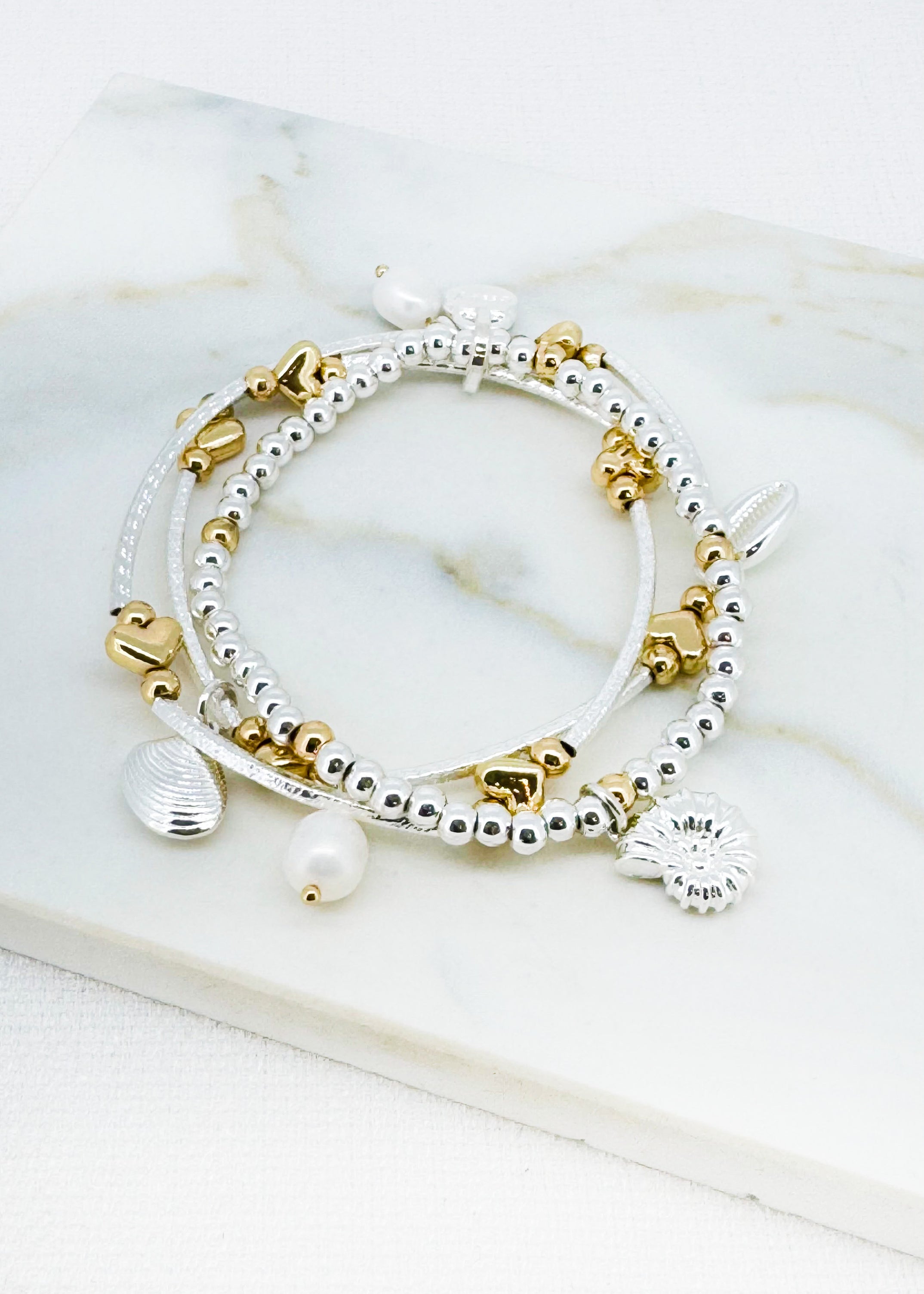 Silver Stretch Charm Bracelet - 4899