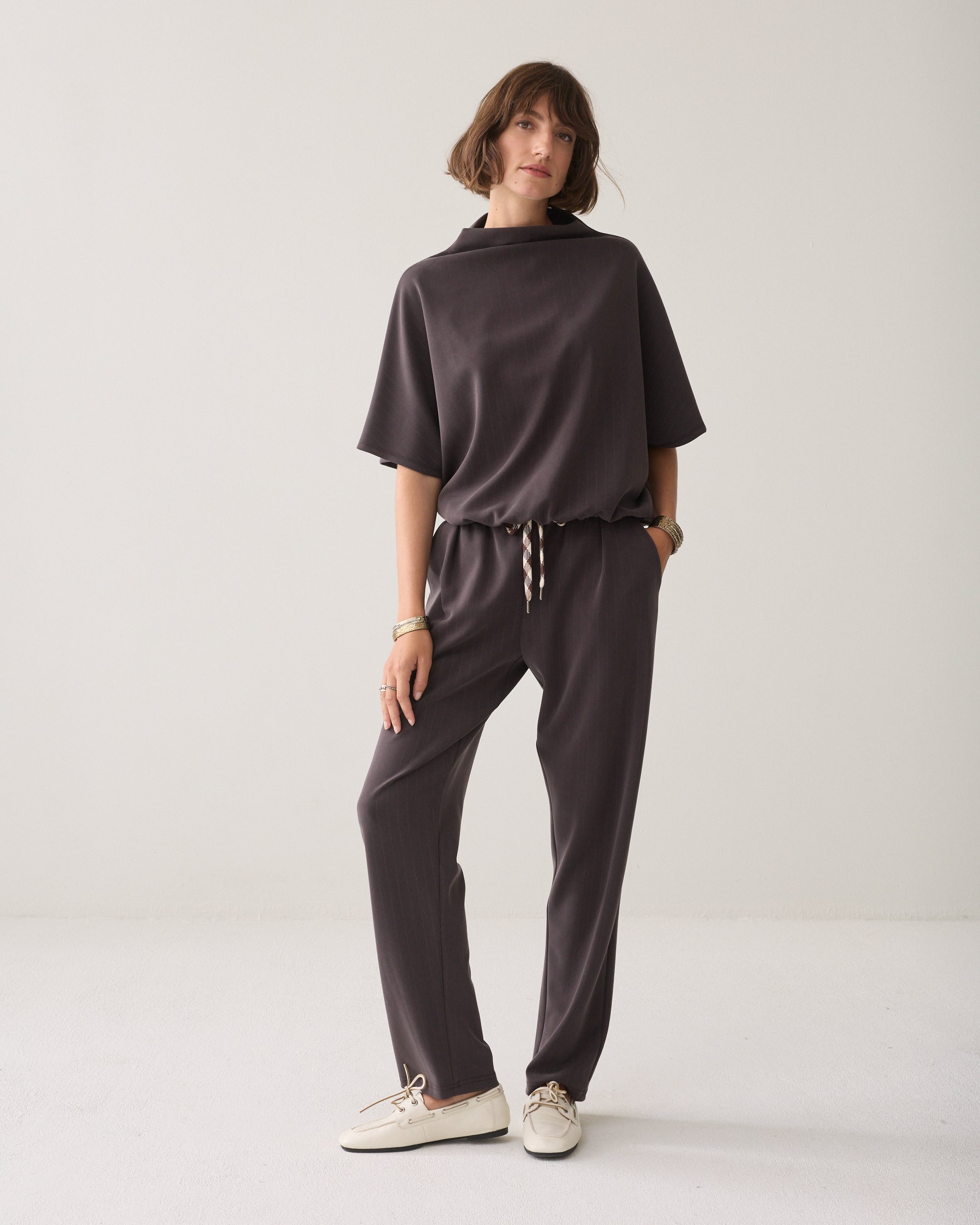 Dark Chocolate Pinstripe Pants - 4s2854