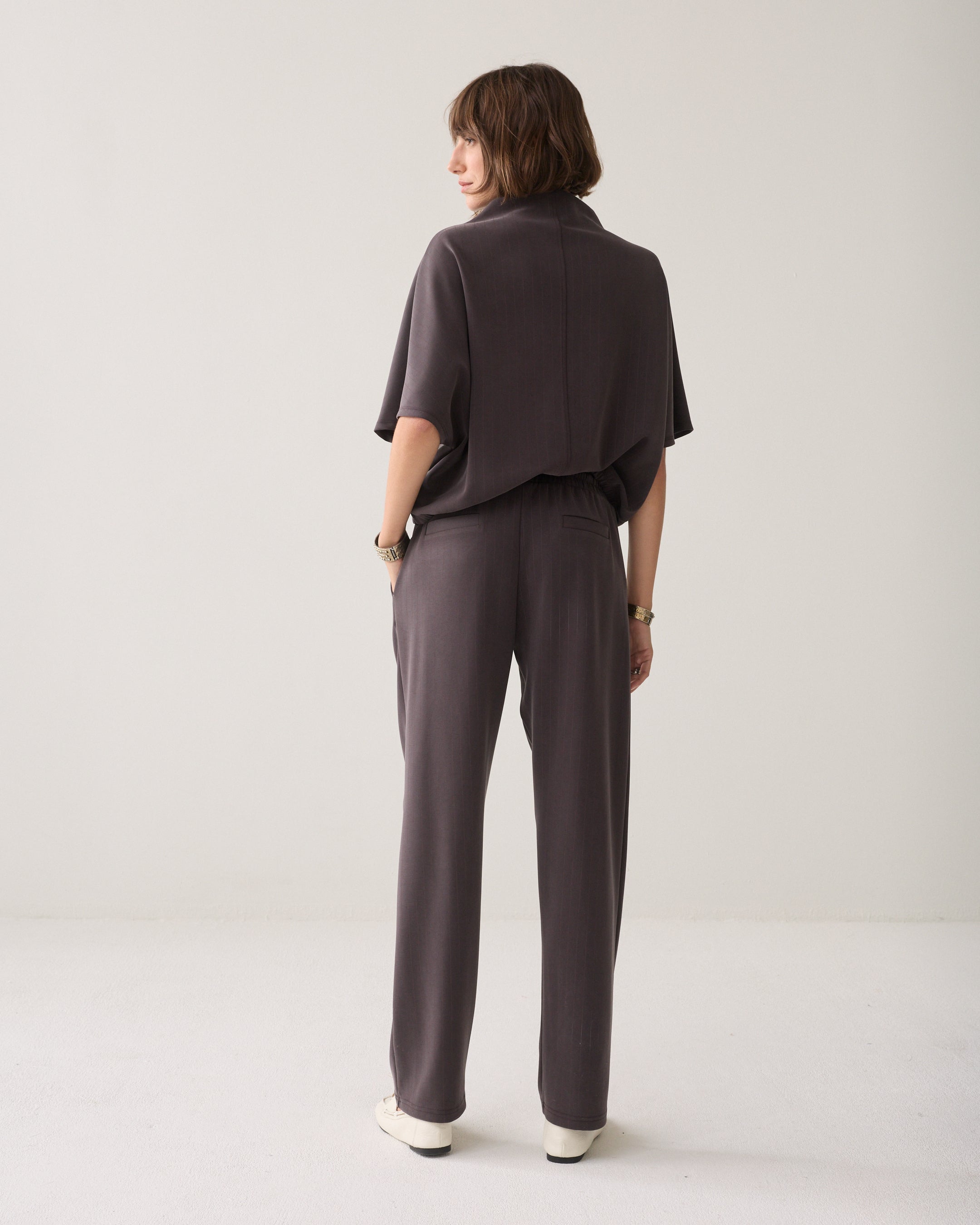 Dark Chocolate Pinstripe Pants - 4s2854
