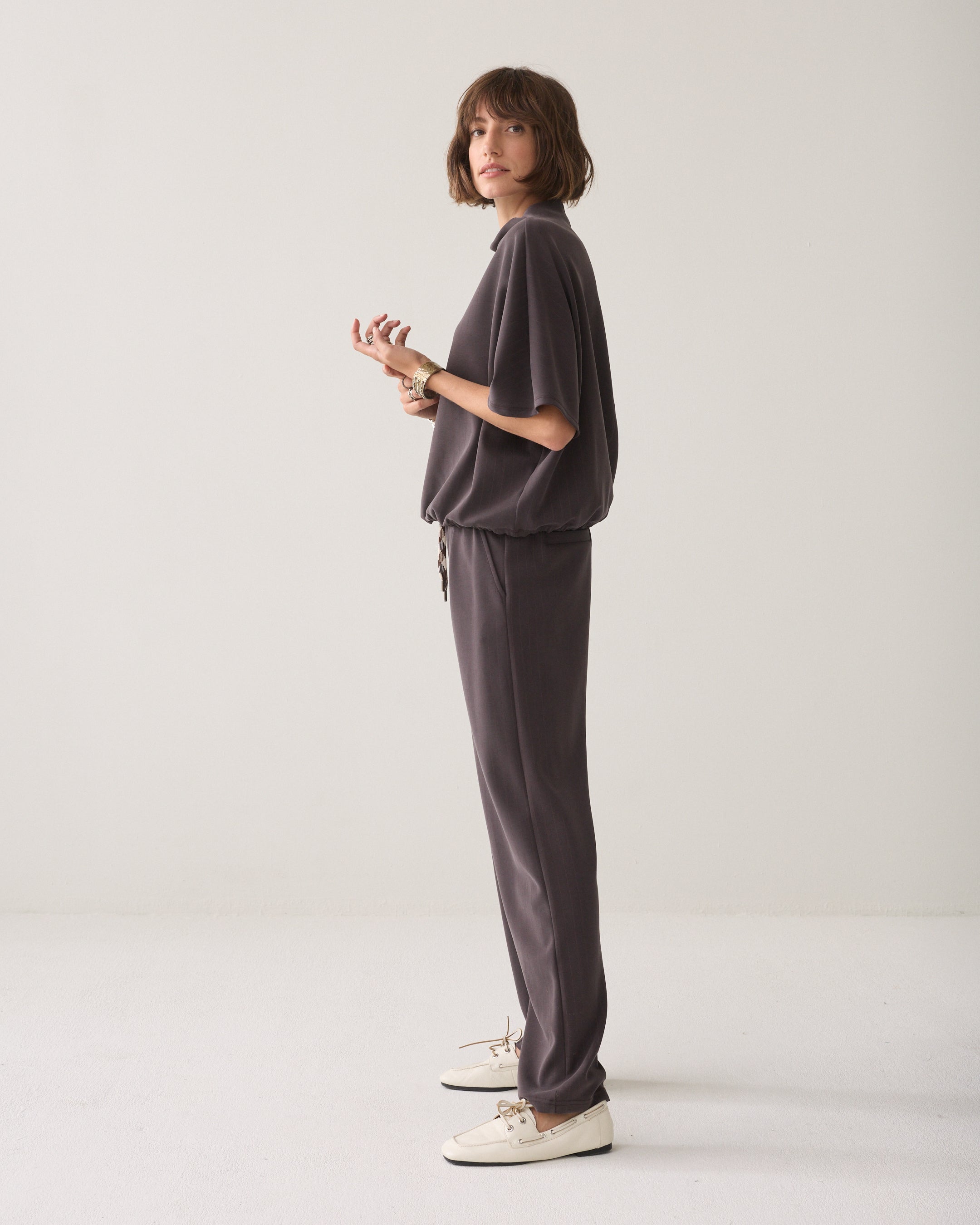 Dark Chocolate Pinstripe Pants - 4s2854
