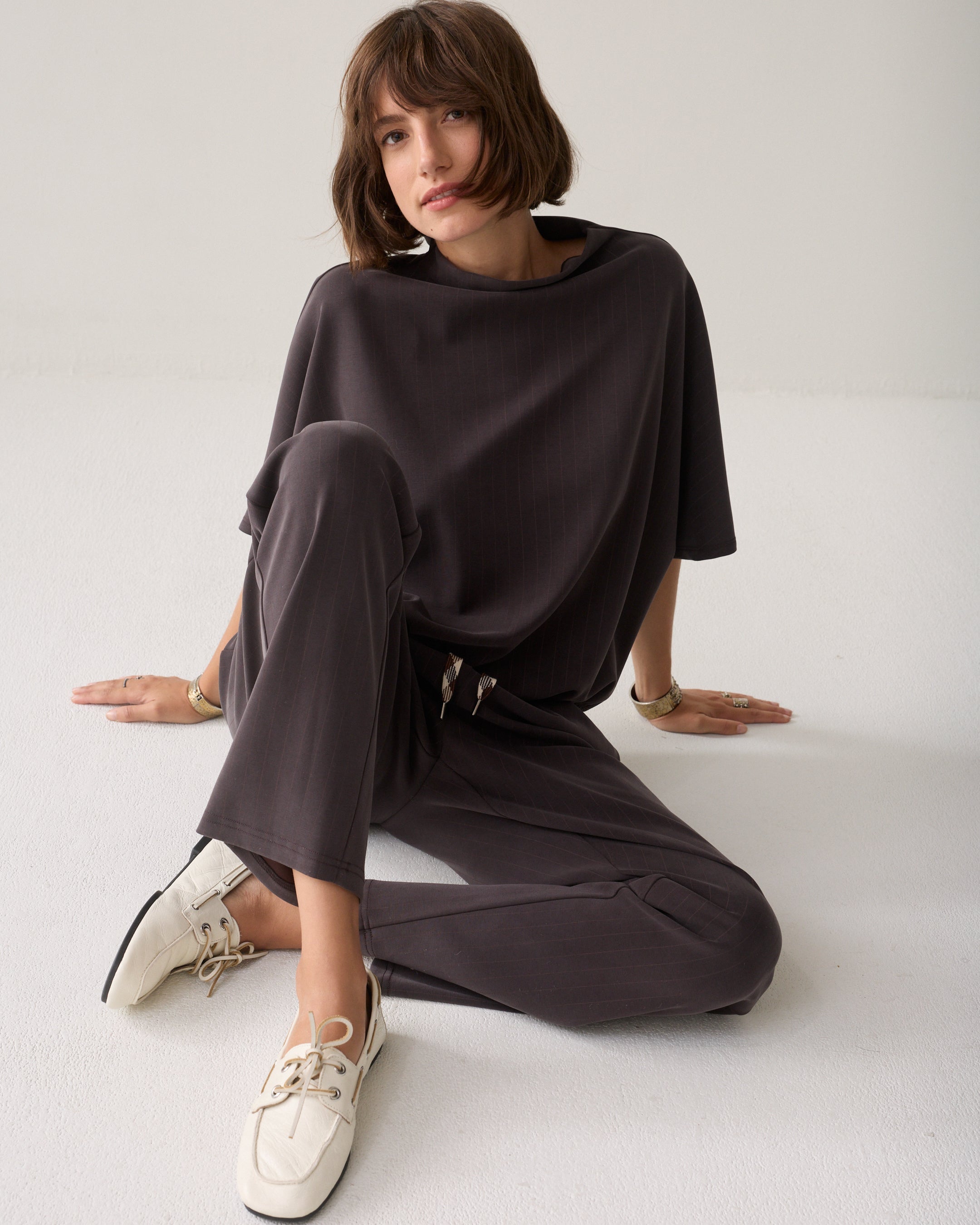 Dark Chocolate Pinstripe Pants - 4s2854