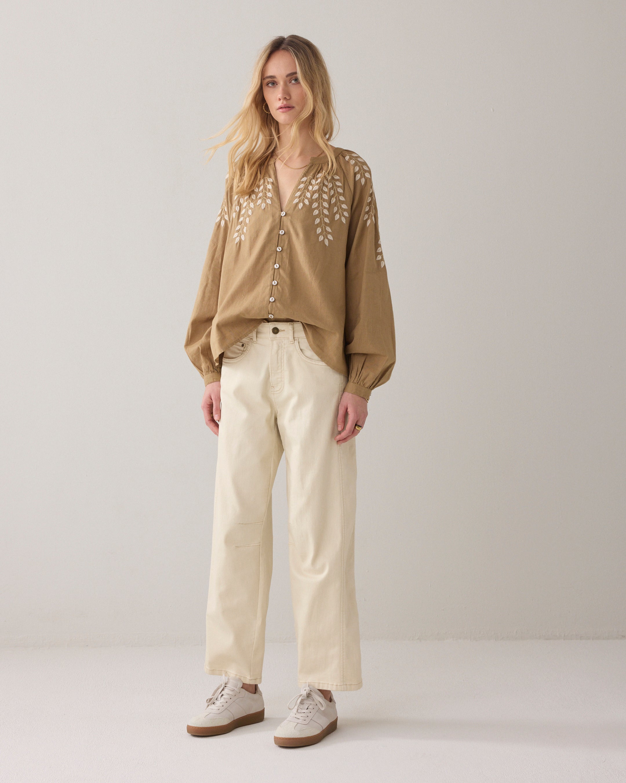 Ivory Cocoon Twill Trousers - 4S2910