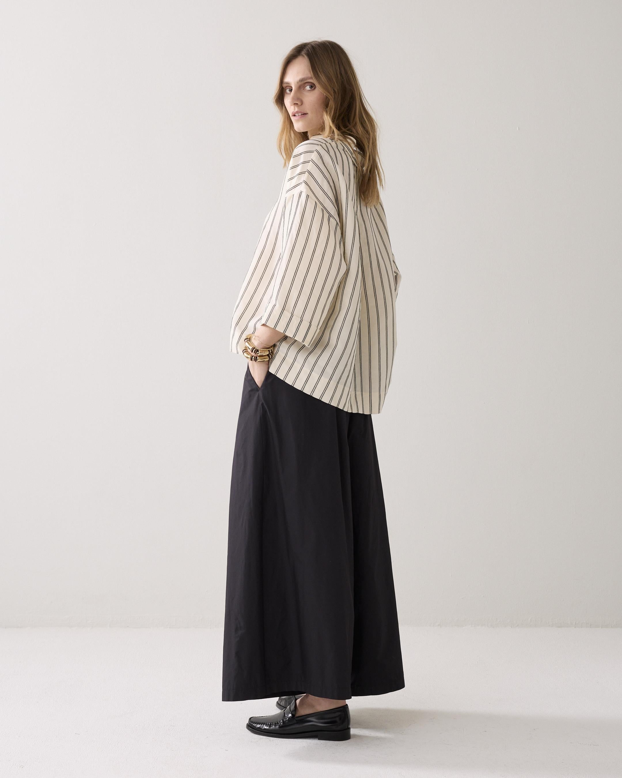 Black Wide Leg Trousers - 4S2958