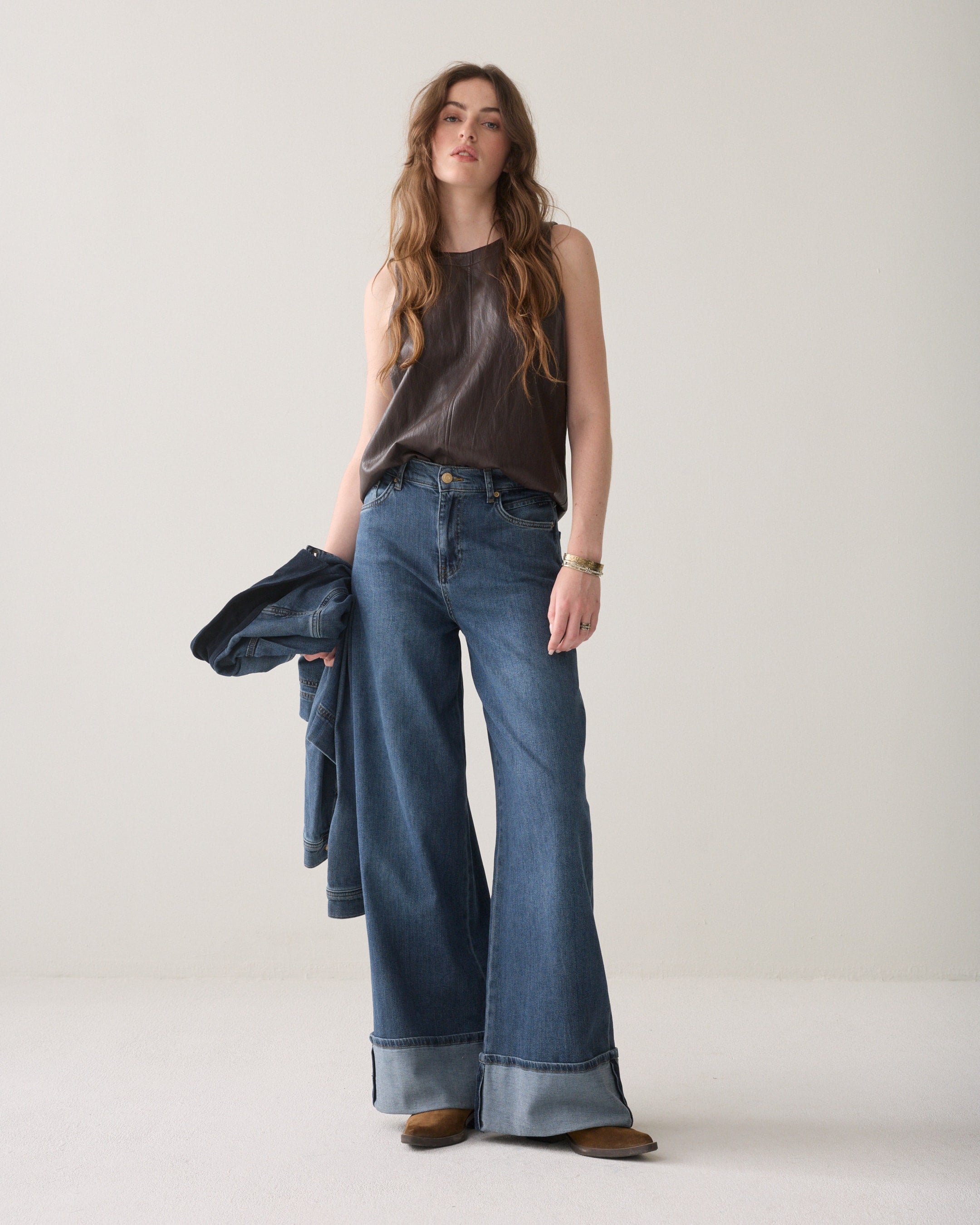 Wide Leg Denim Jeans - 4s3010