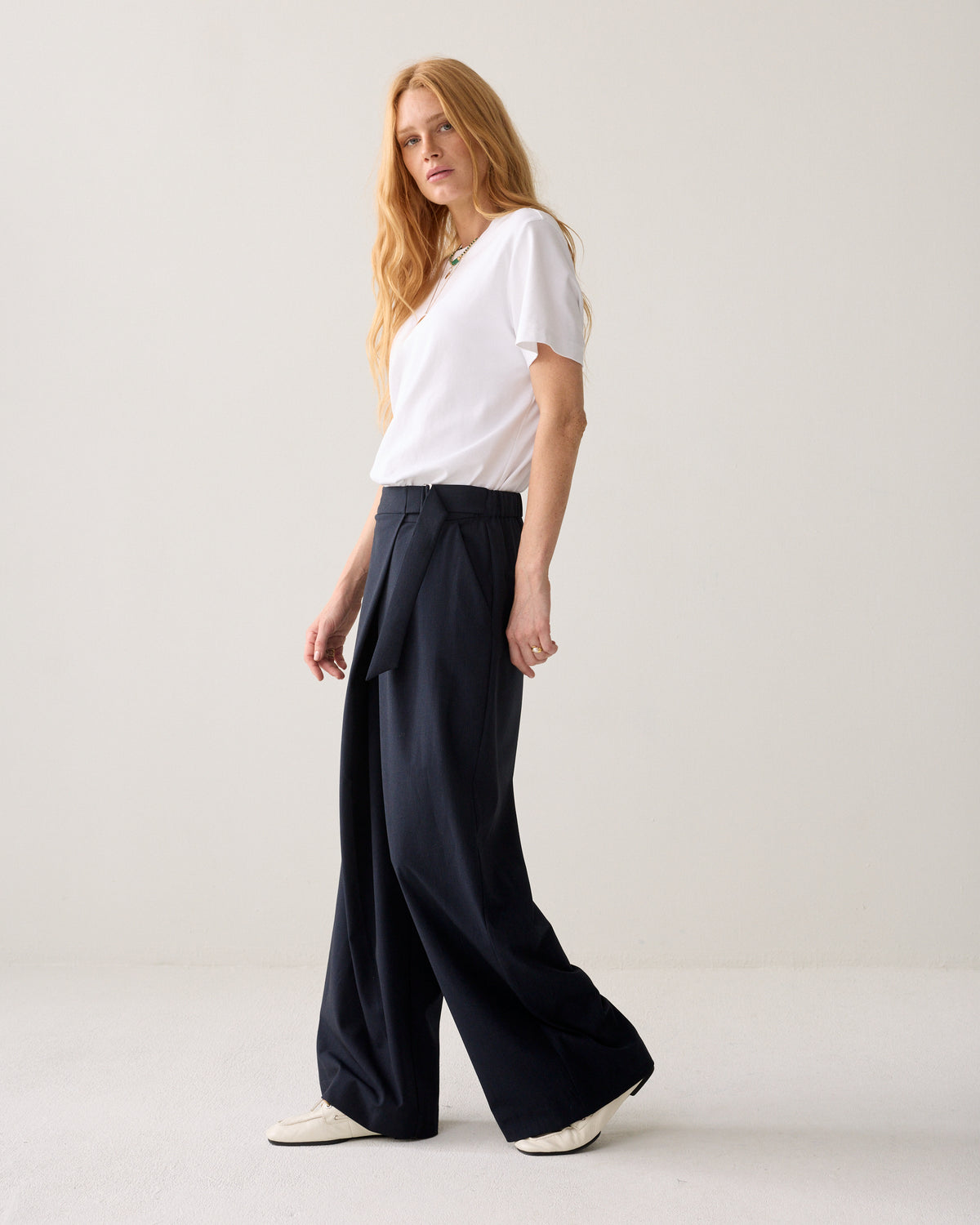 Midnight Blue Stripe Trousers - 4s3029