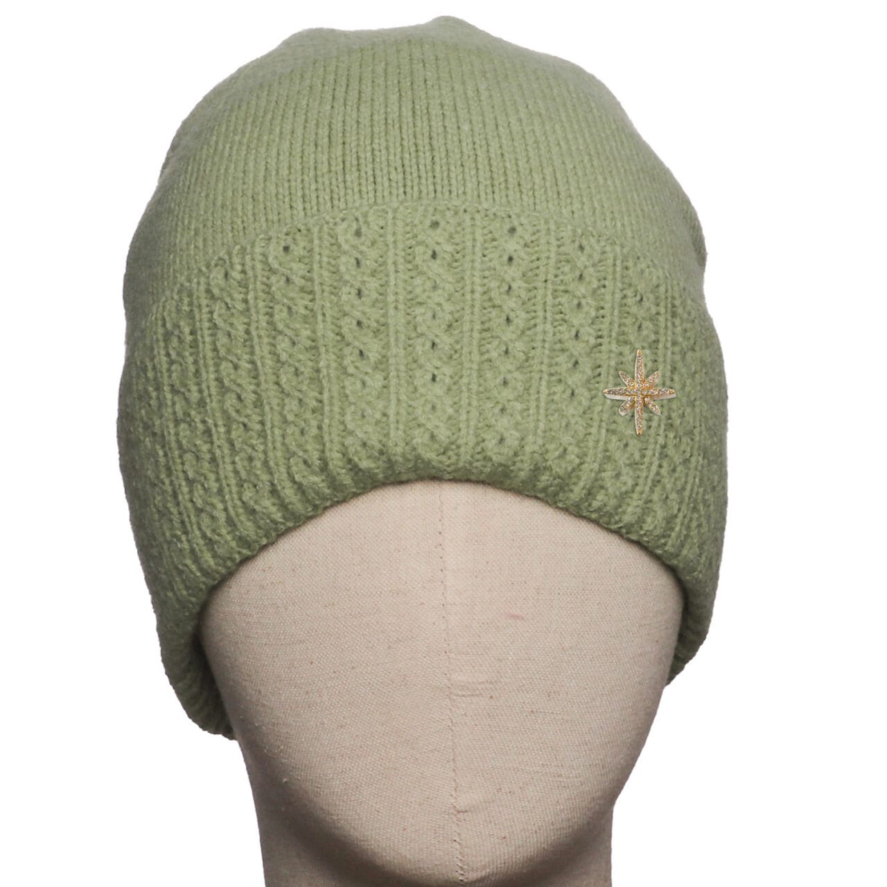 Green Cable Detail Hat - 5004308