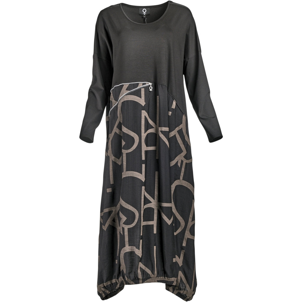 Black & Brown Graphic Dress - 5038