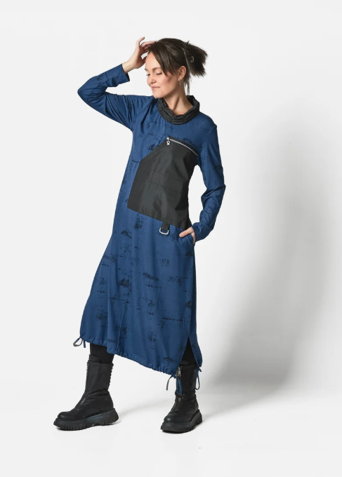 Blue Print Dress - 5054