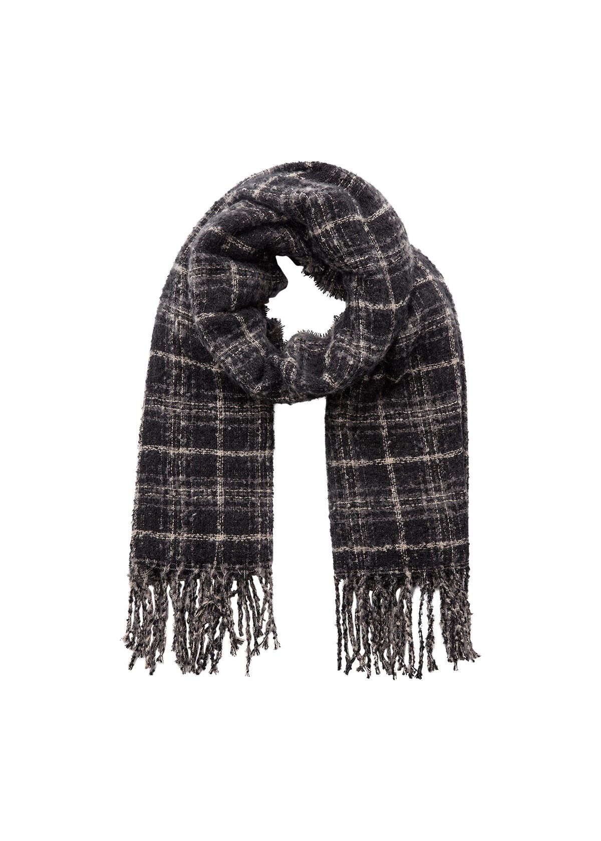 Ibenmaja 1 Black Check Scarf - 51312