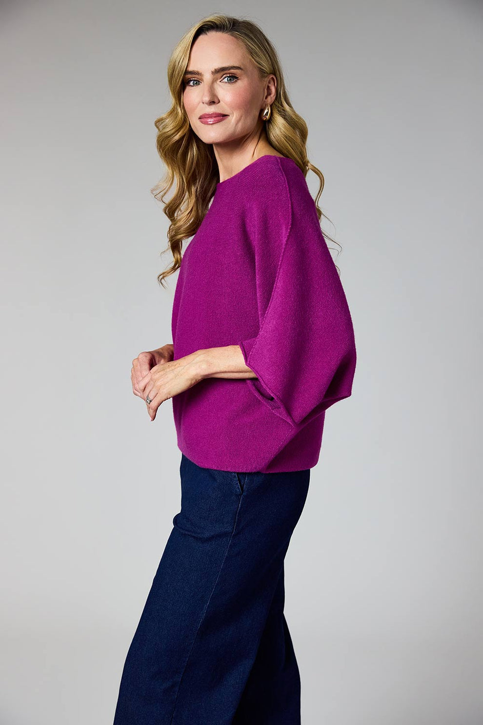 Magenta Batwing Knit - 57702