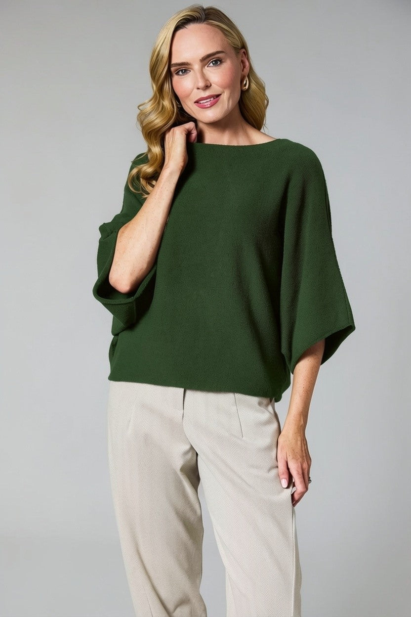 Dark Khaki Batwing Knit - 57702