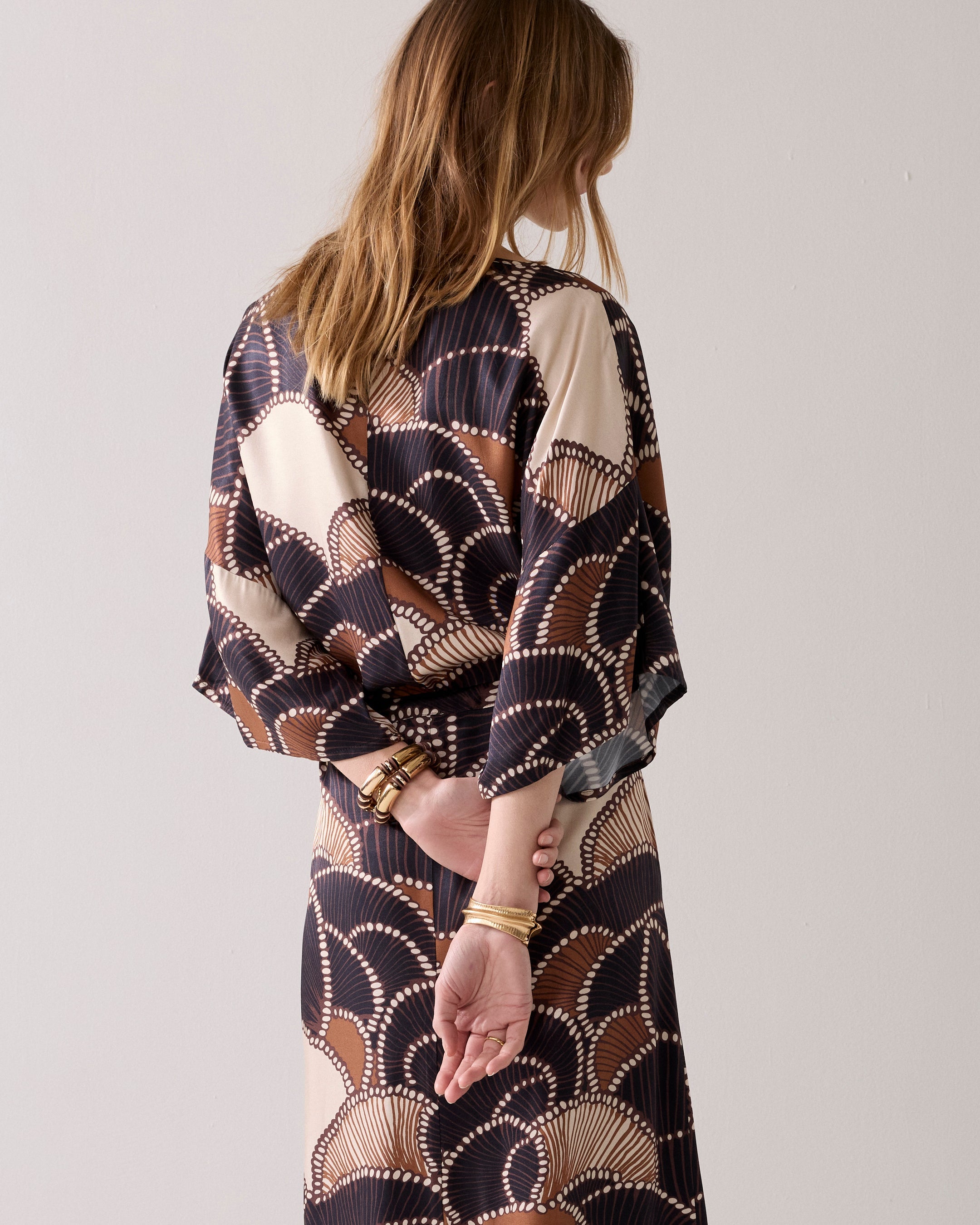 Multi Colour Print Satin Dress - 5S1642