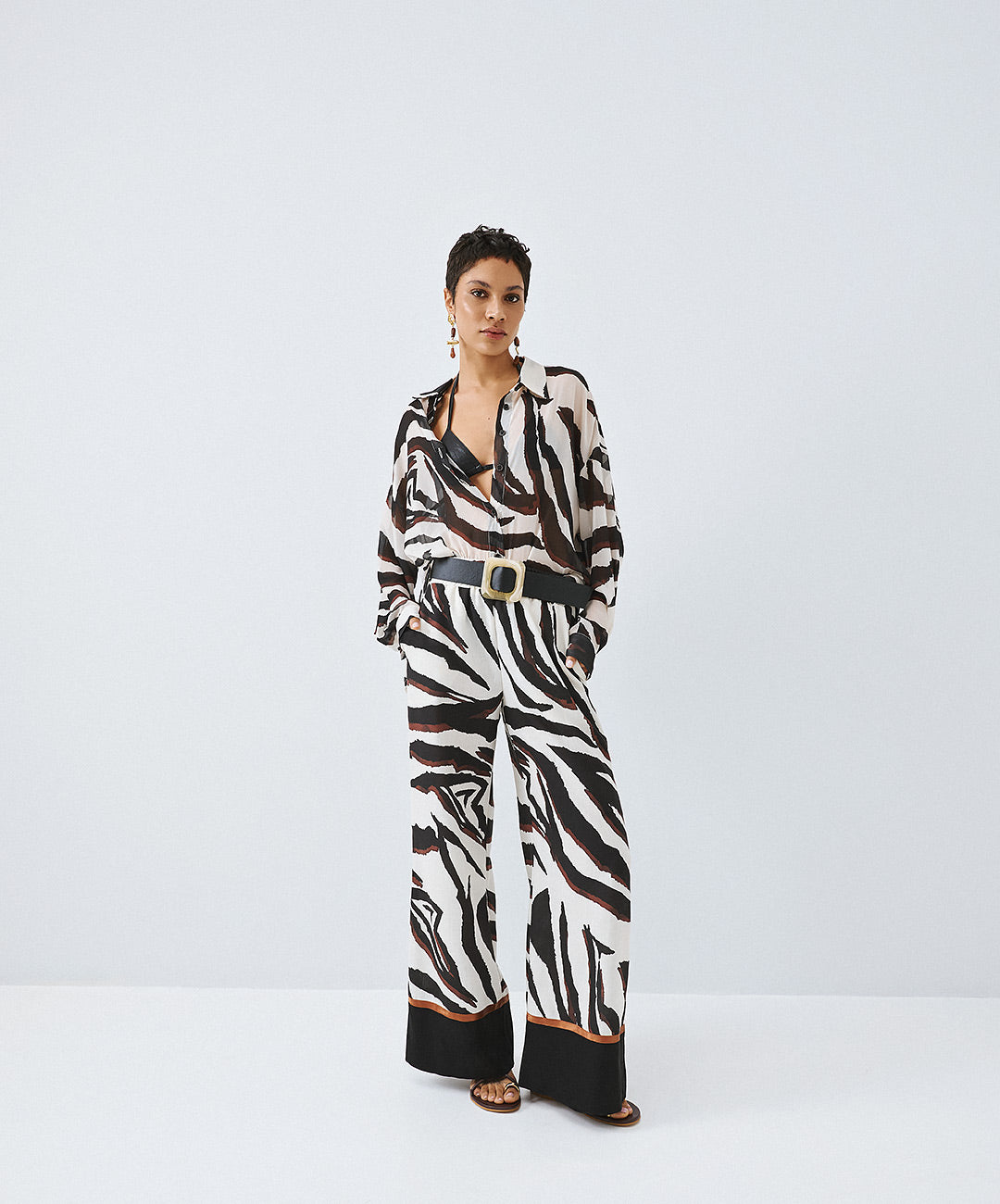 Black & White Patterned Pants - 63-5011