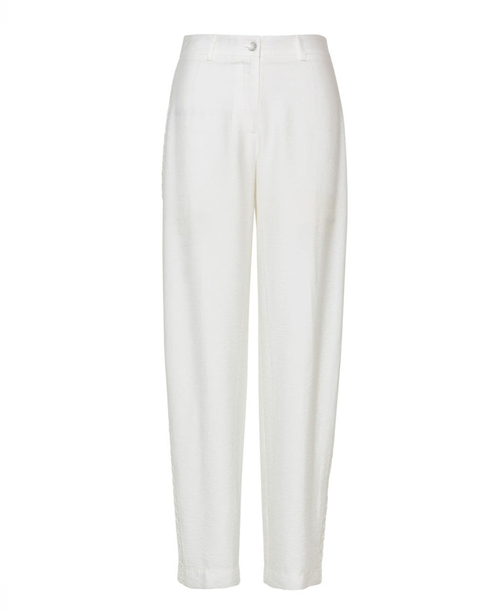 Off White Crochet Stripe Pants - 63-5058