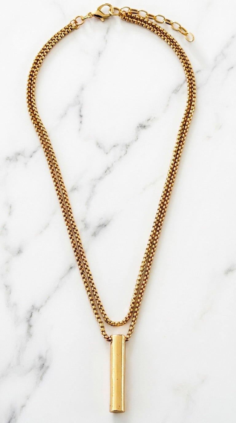 Gold Layer Pendant Necklace - 632