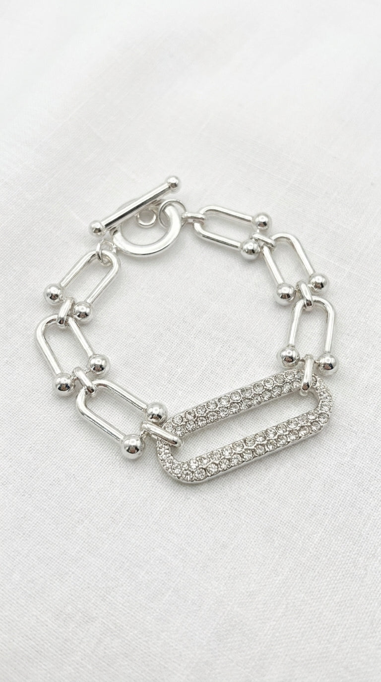 Silver Diamante Link Bracelet - 634