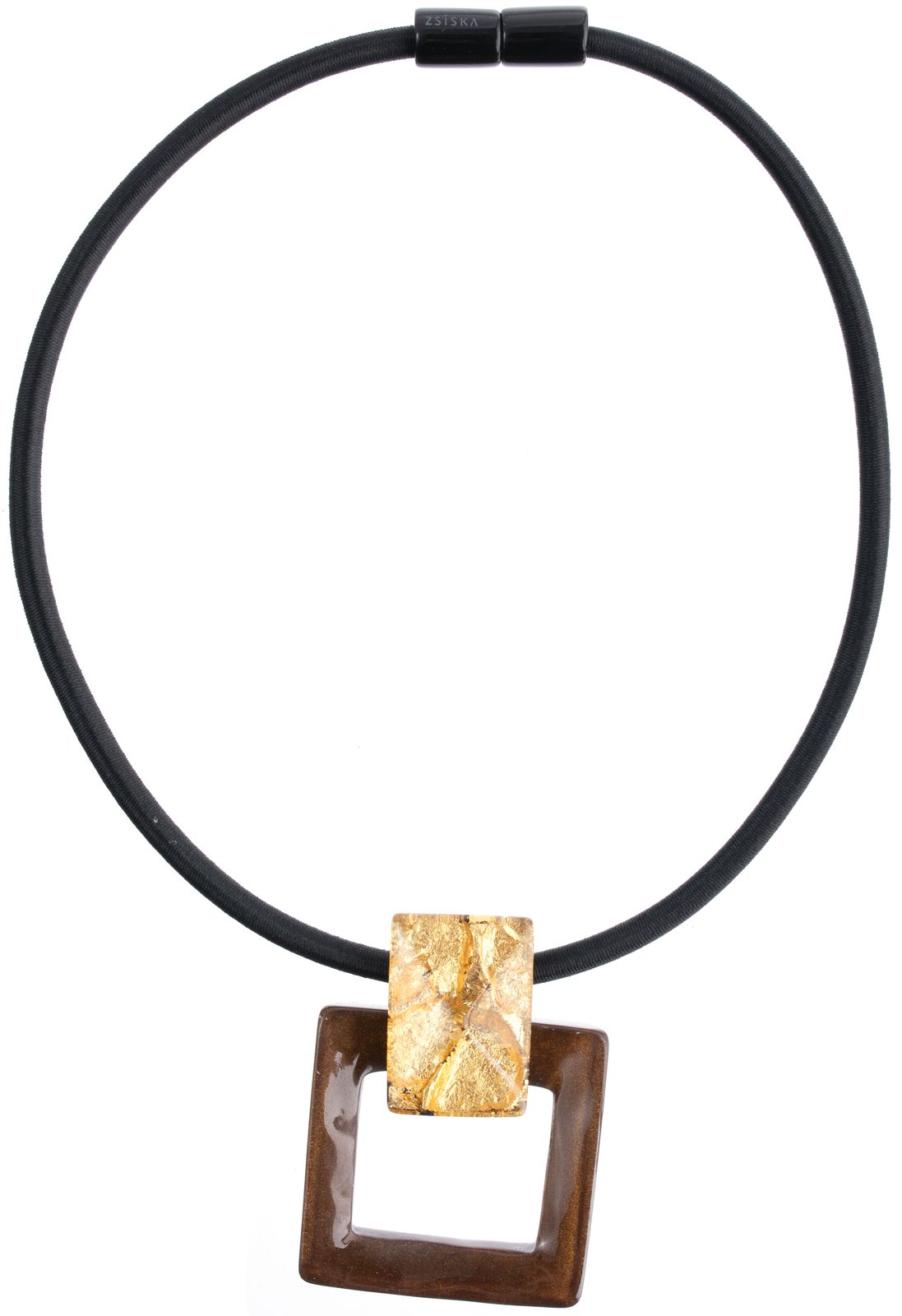 Lumi Gold Brown Square Necklace