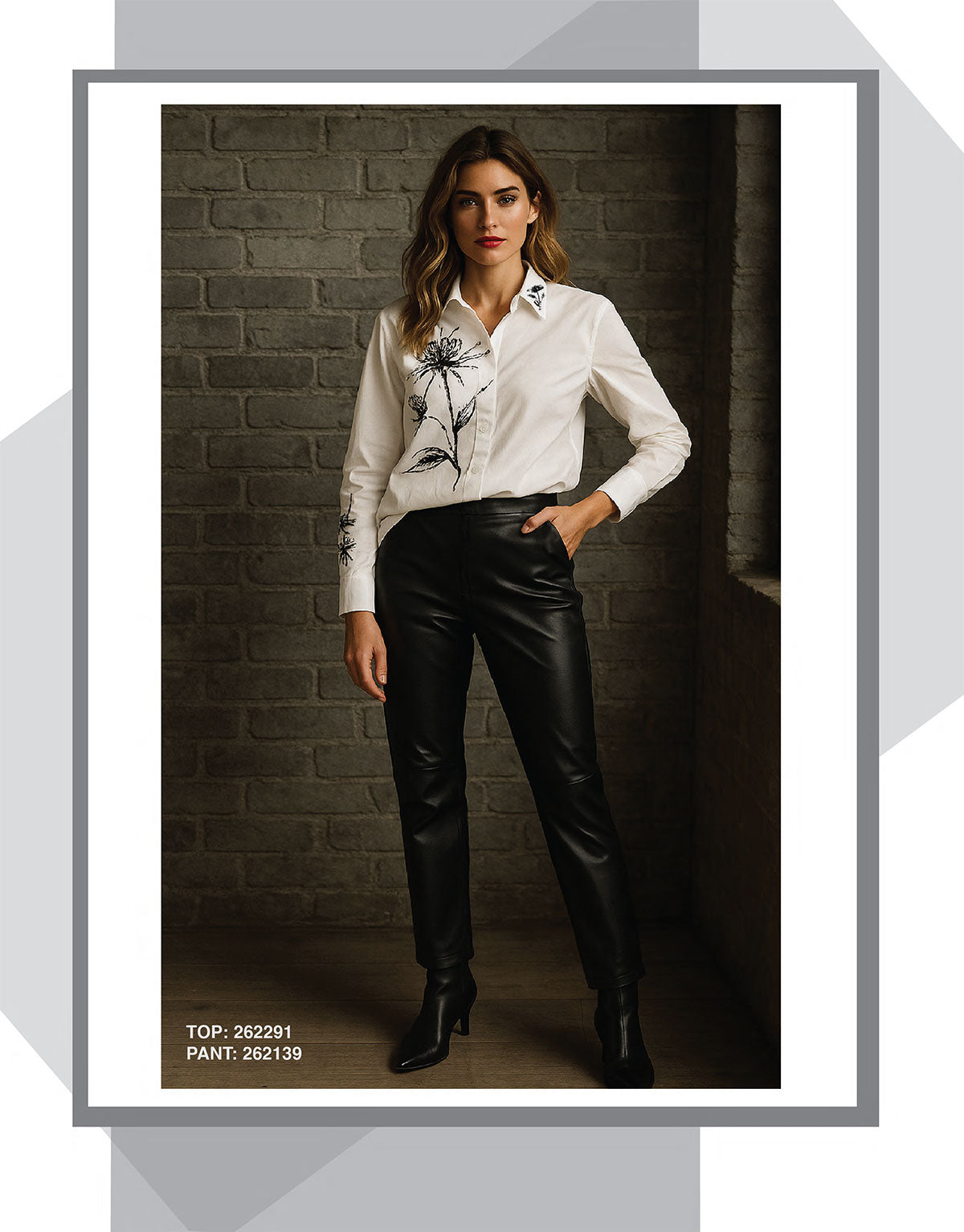 White Placement Print Shirt - 262291