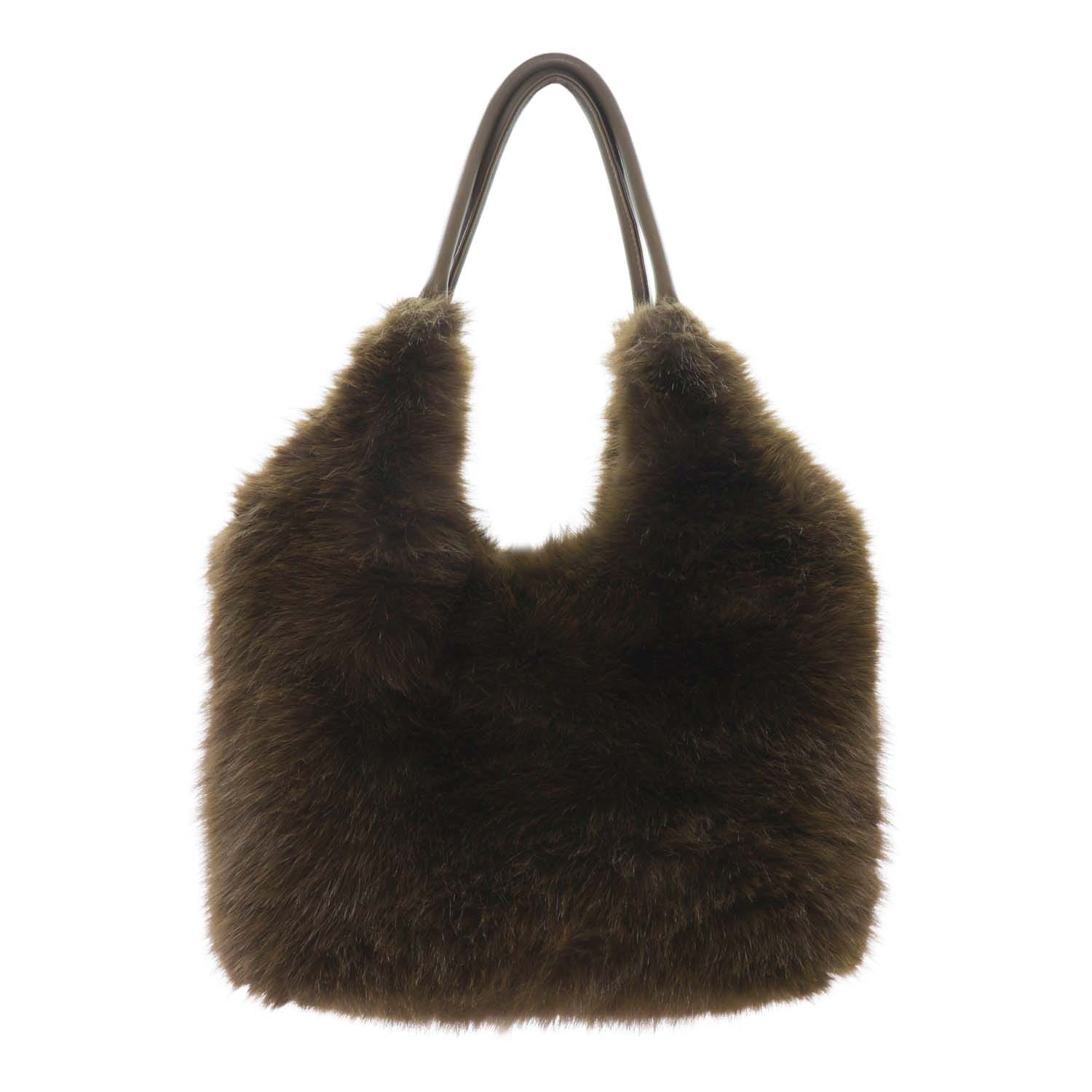 Olive Faux Fur Shoulder Bag - 7008908