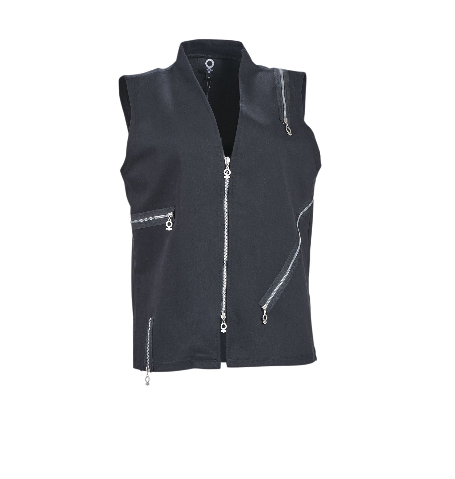 Stretch Black Waistcoat - 7027