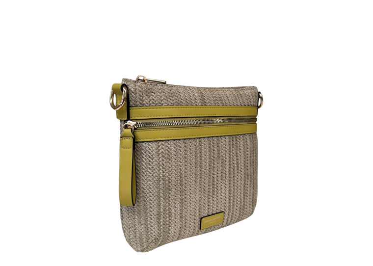 Lemon Green Woven Messenger Bag - 7051-6