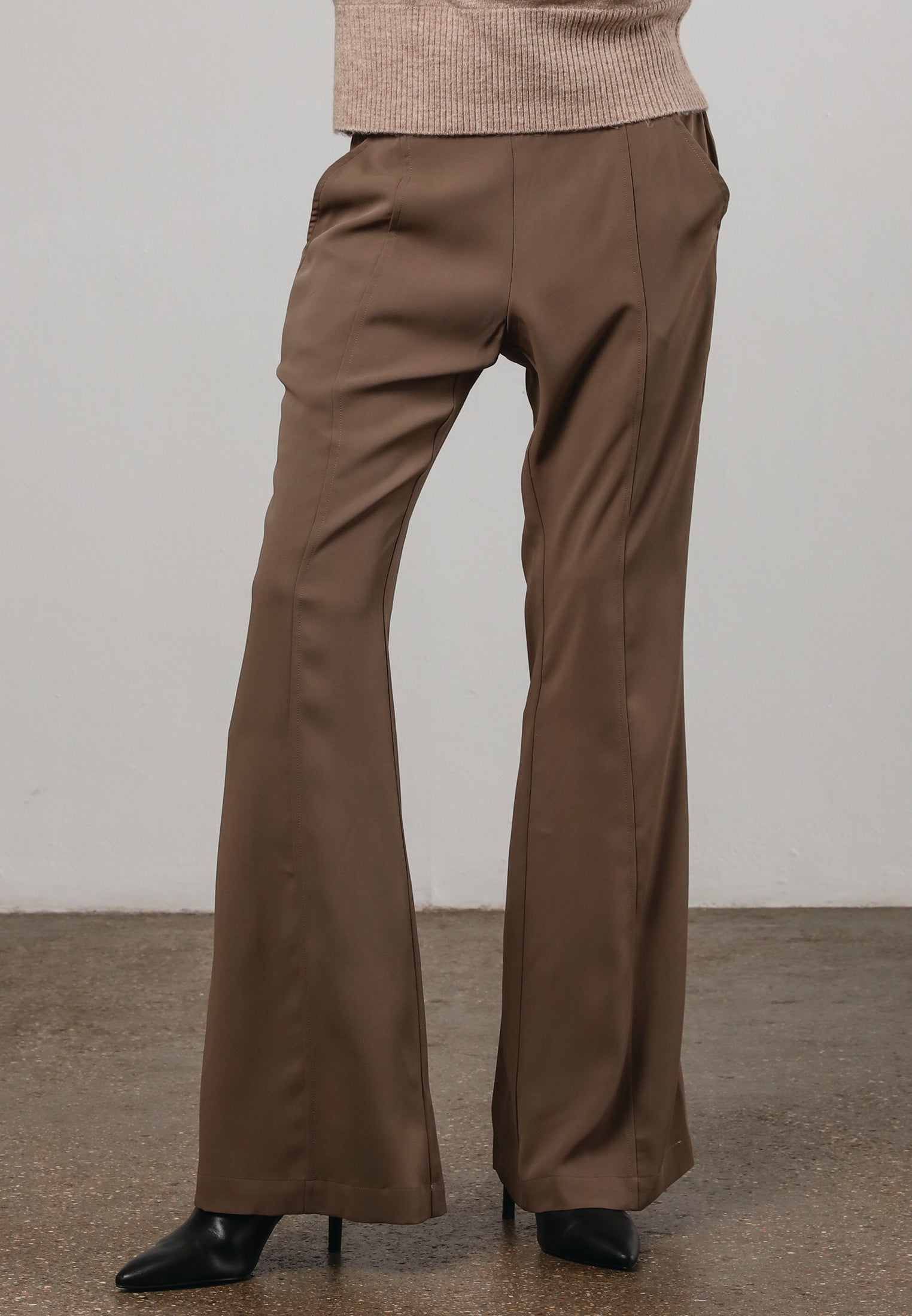 Flux Flare Trousers - Chestnut