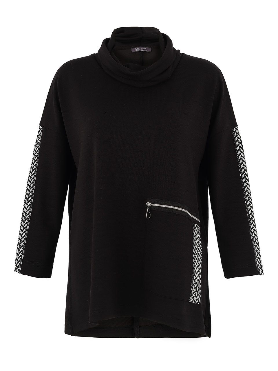 Black Cowl Tunic Top - 75112