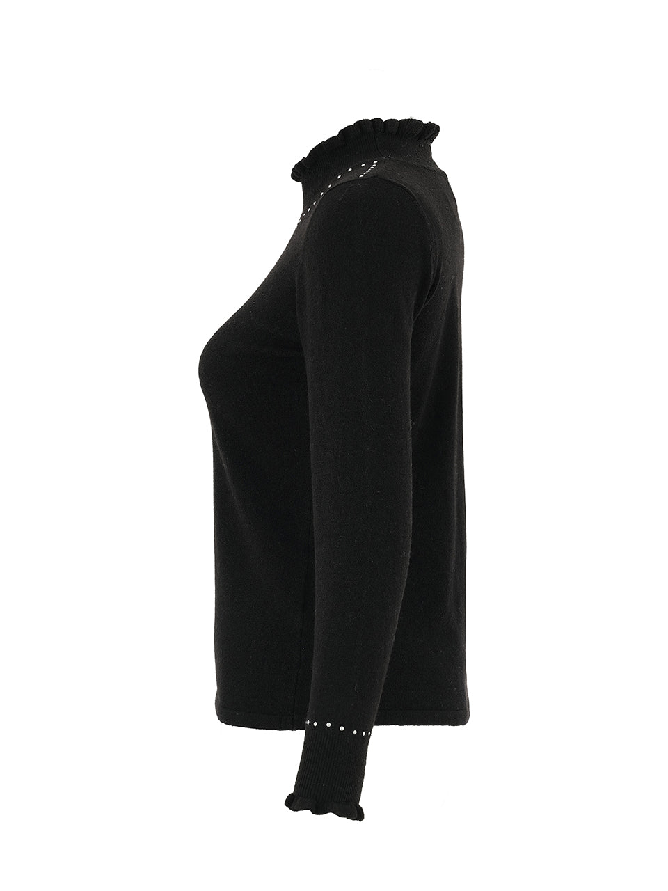 Black Polo Neck Sweater - 75309