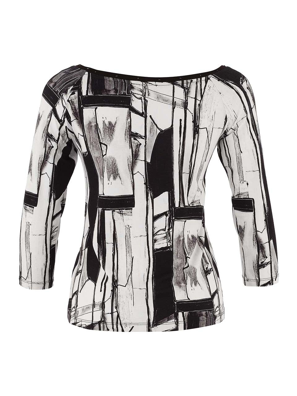 Monochrome Abstract Print Top - 75630