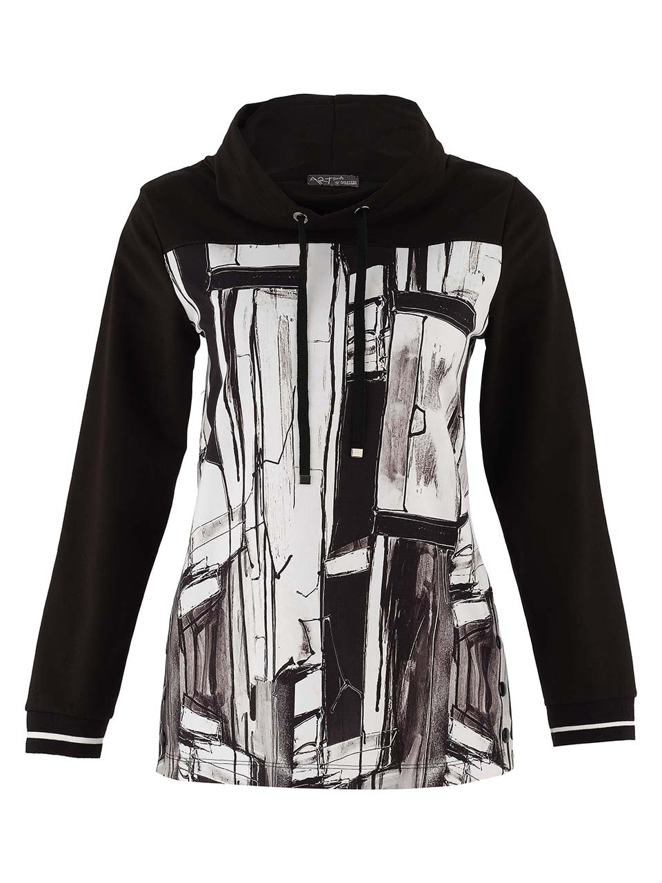 Black Abstract Print Tunic - 75633