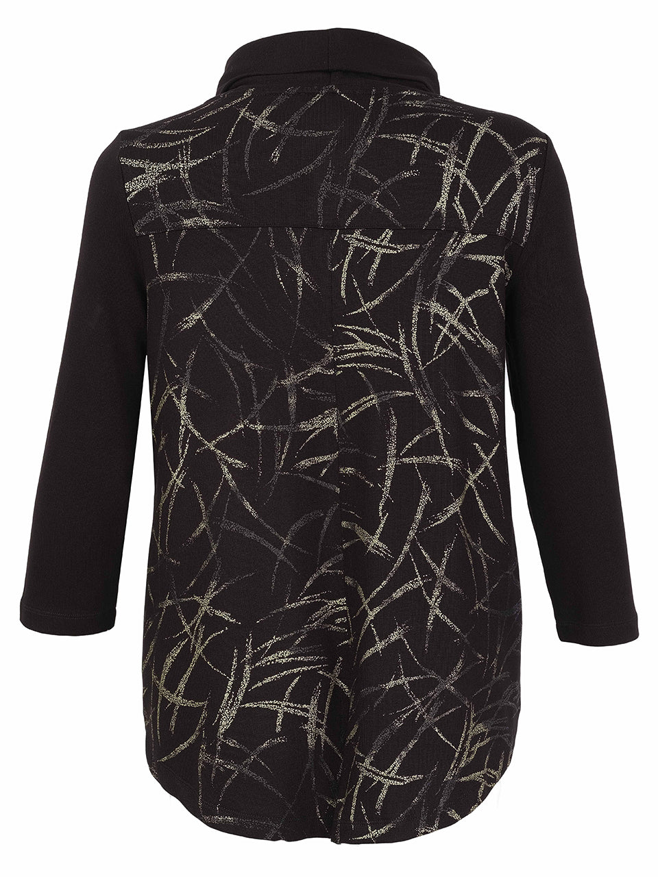 Living On The Edge Black Cowl Top - 76131