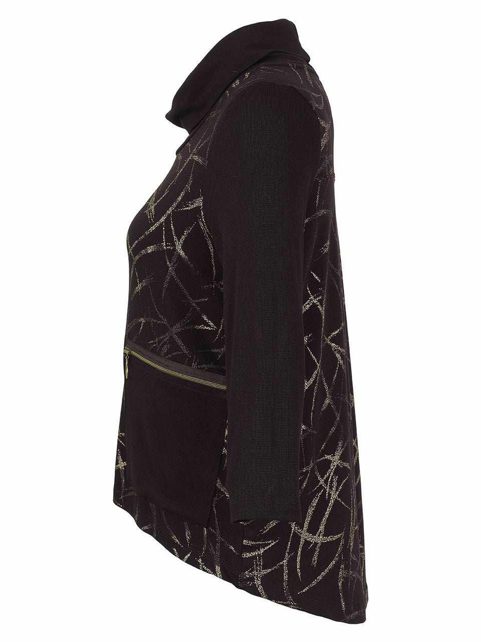 Living On The Edge Black Cowl Top - 76131